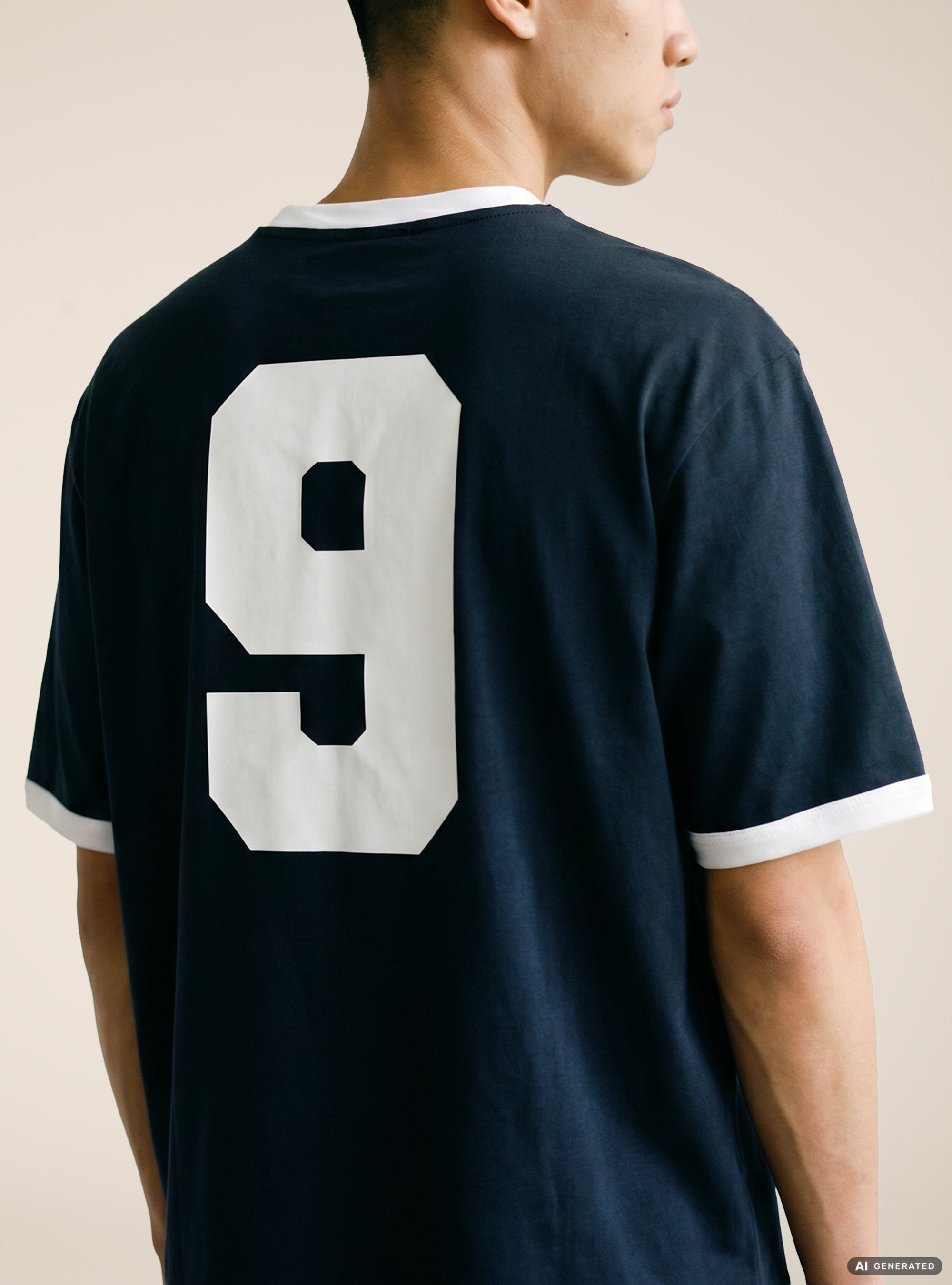 Regular Fit Ringer T-Shirt with International Sports Graphic, NA1 NAVY DARK