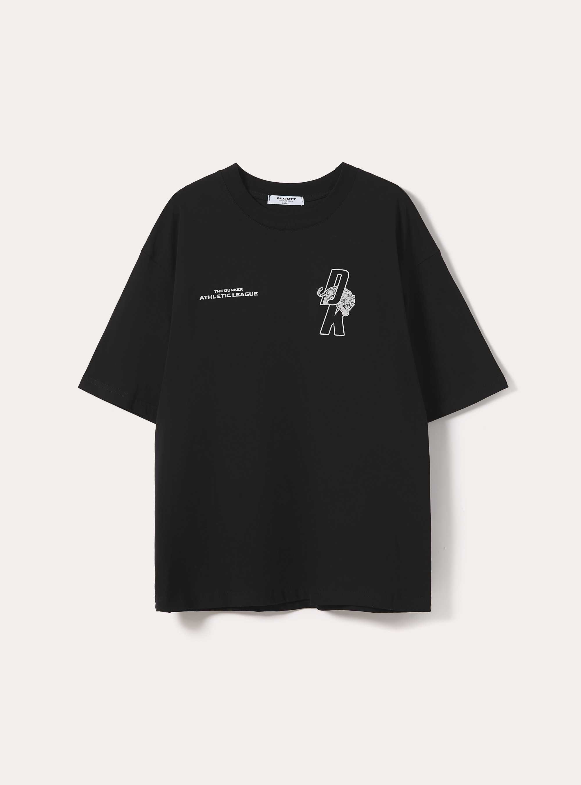 Camiseta de corte recto con estampado de baloncesto, BK1 BLACK