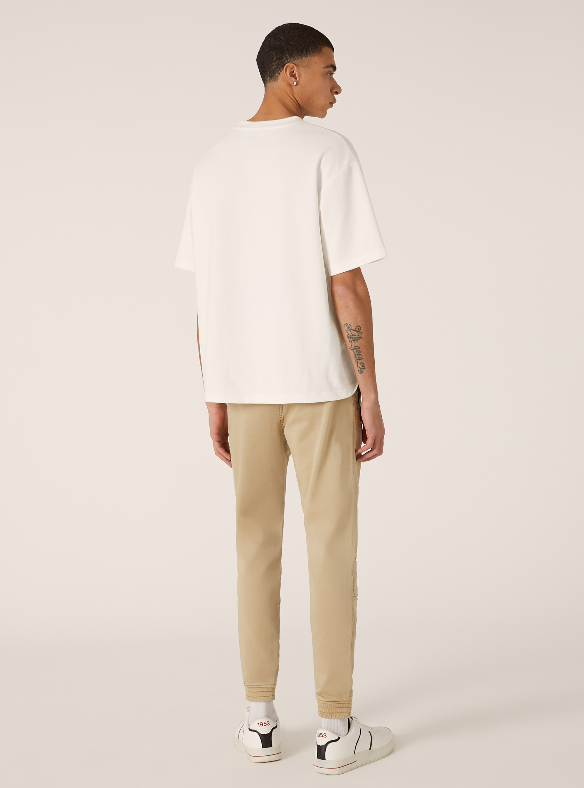 Pantalon jogger en coton, BG1 BEIGE DARK