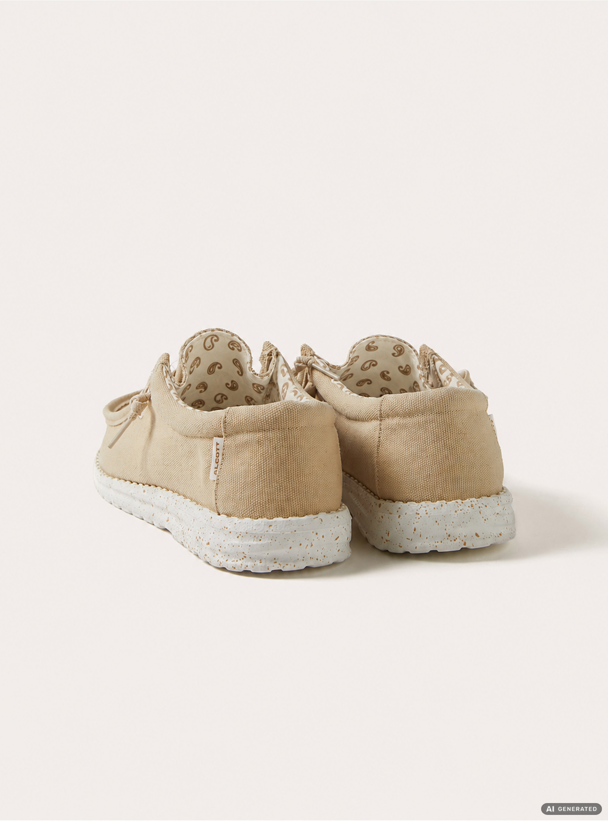 Canvas Moc Shoe with Laces, BG2 BEIGE MEDIUM