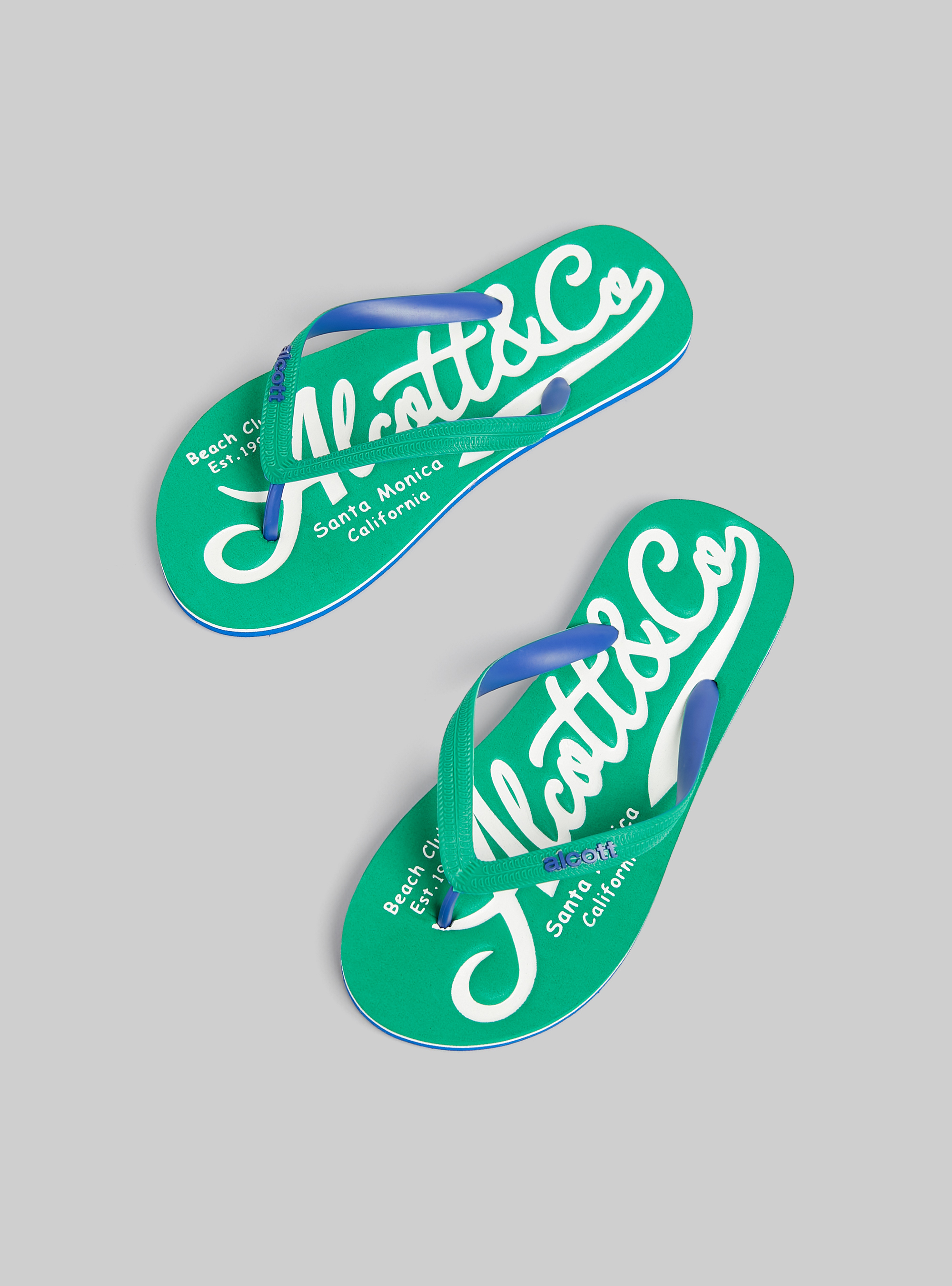 Infradito con logo a constrasto, GN2 GREEN MEDIUM