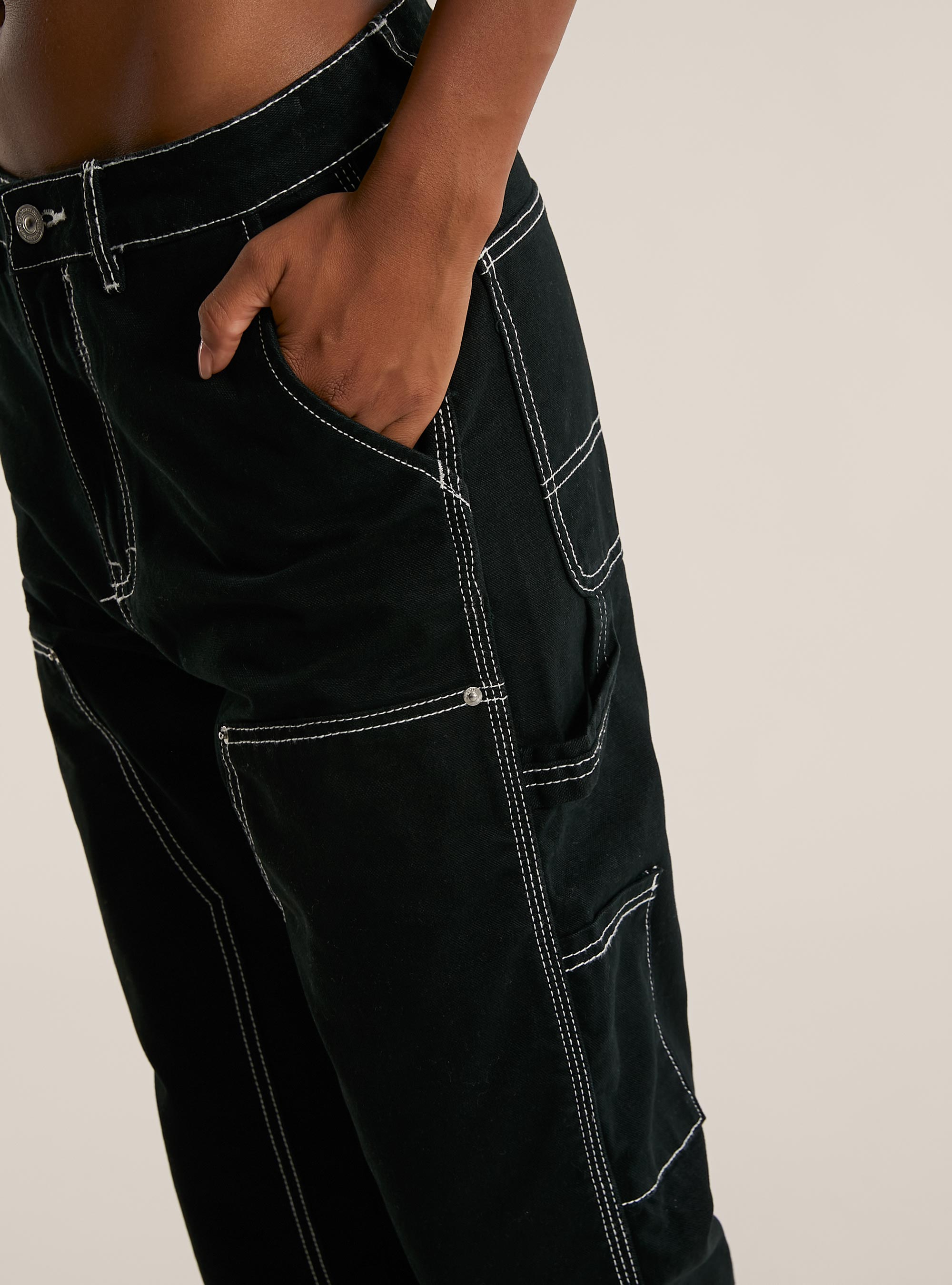 Pantalon en toile charpentier, BK1 BLACK