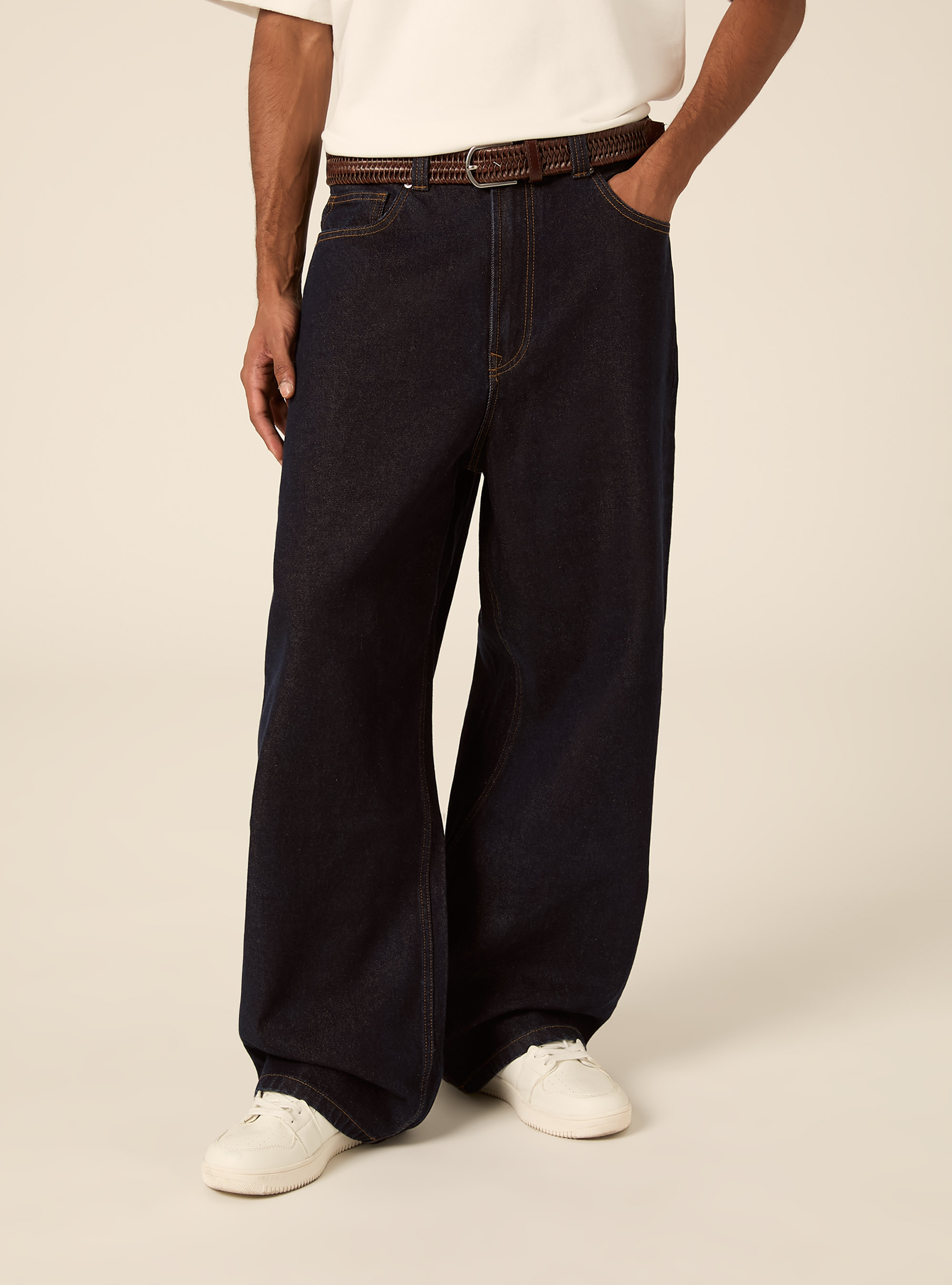Jeans baggy fit, D001 DEEP BLUE