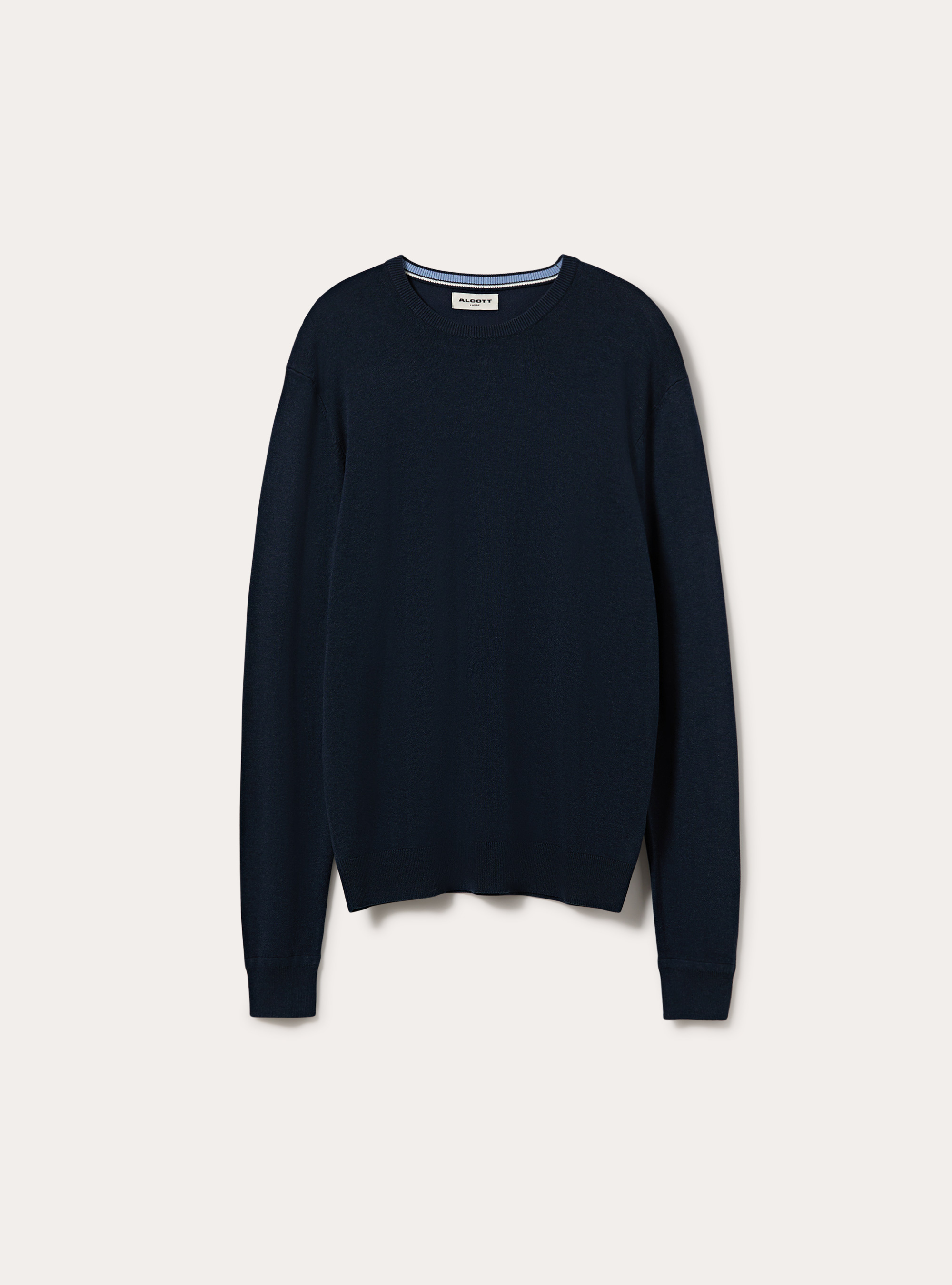 Jersey de cuello redondo en viscosa Lenzing Ecovero, MNA2 NAVY MEL MED