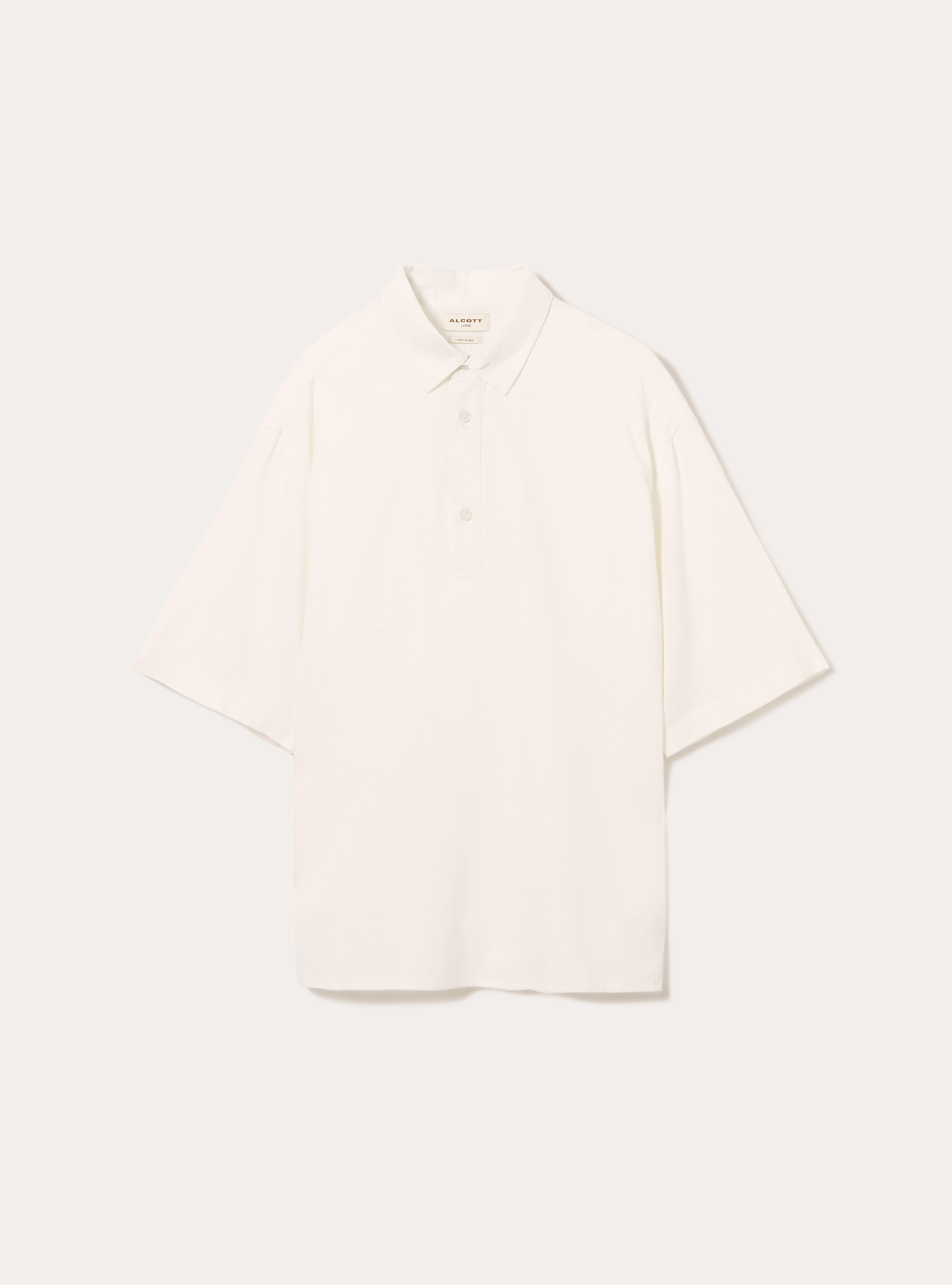 Chemise &agrave; manches courtes en lin m&eacute;lang&eacute;, WH1 OFF WHITE