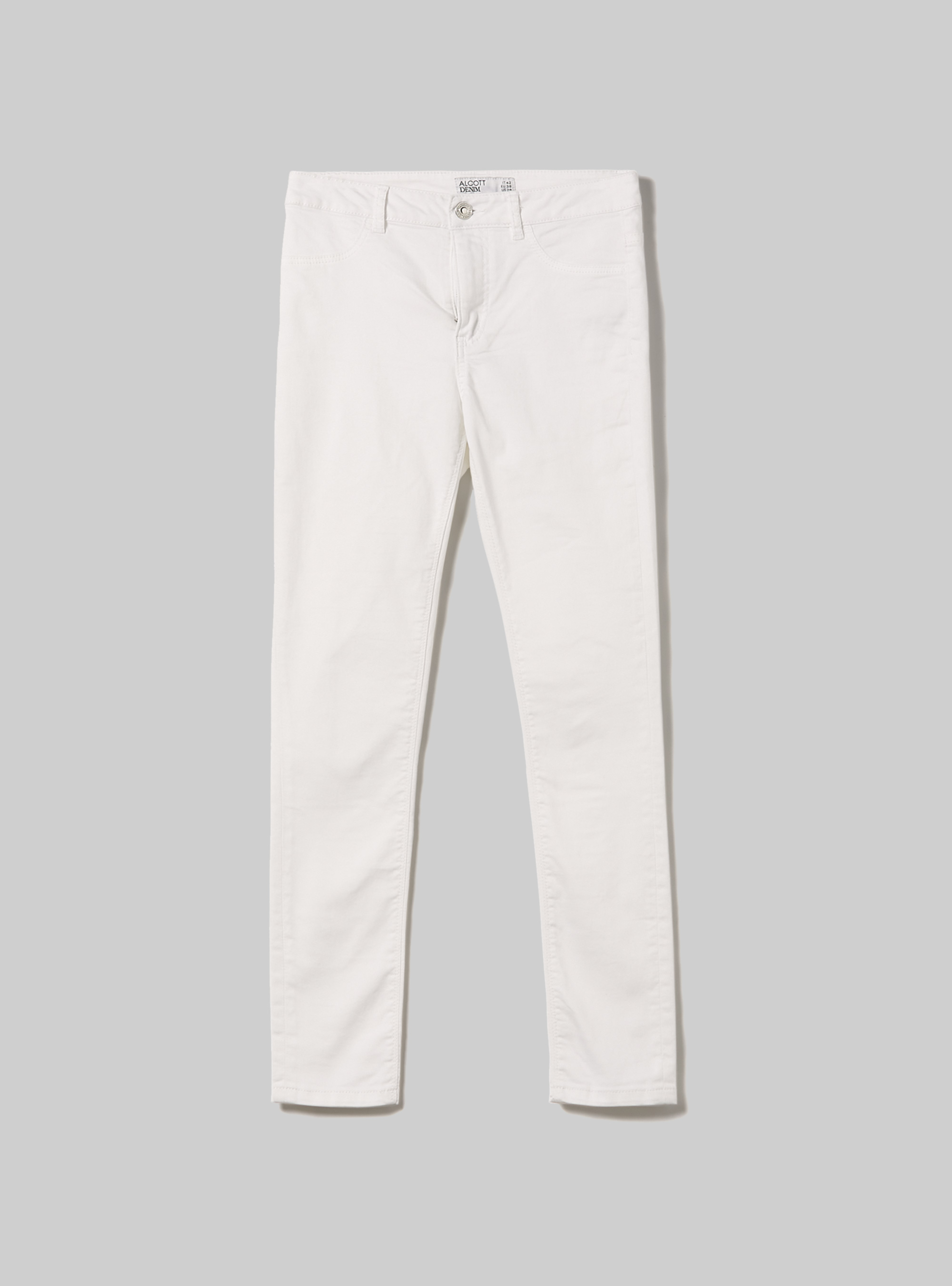 Jean super skinny taille haute en denim stretch, D099 WHITE