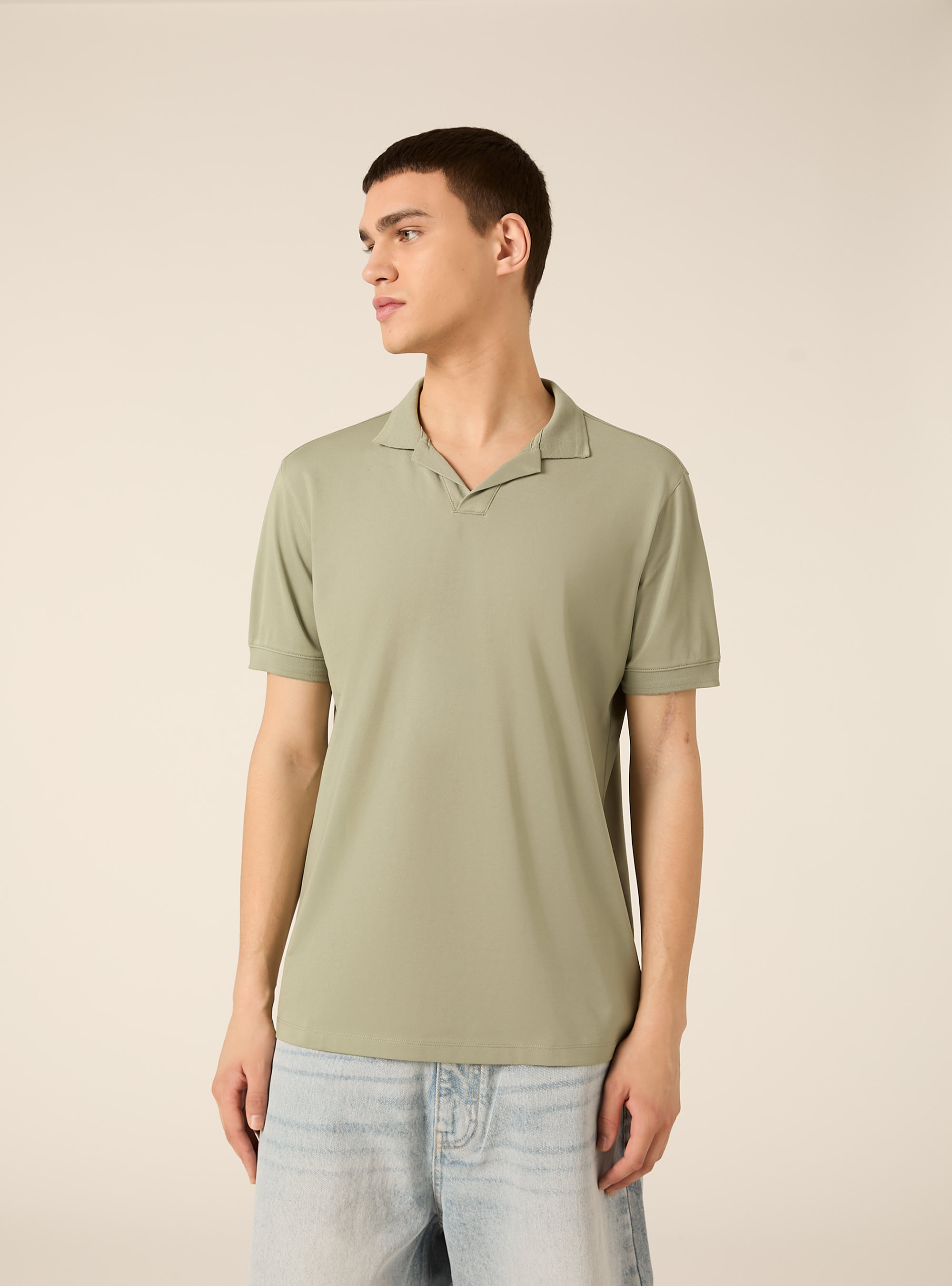 Polo AIRes en piqu&eacute; el&aacute;stico, KY2 KAKY MEDIUM