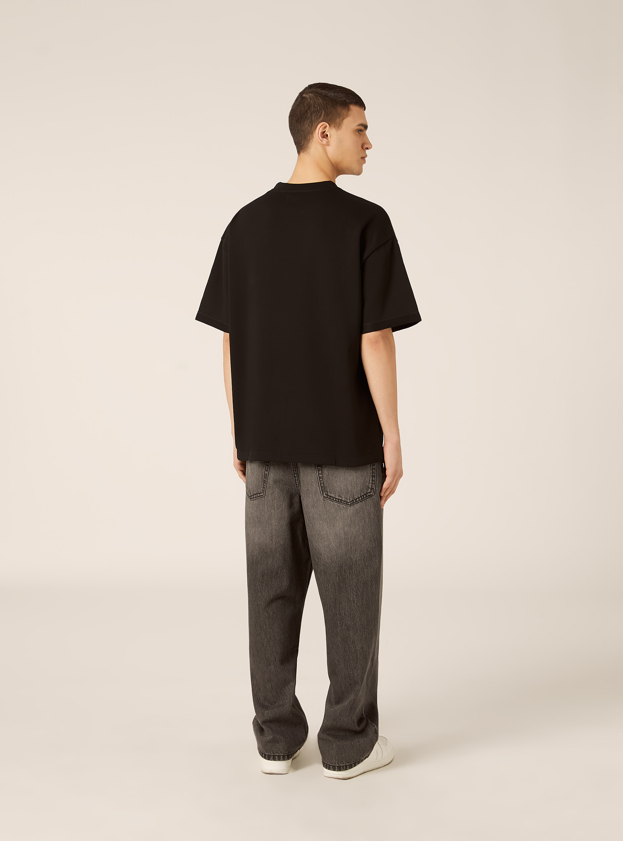 Oversized sweatshirt T-shirt, BK1 BLACK