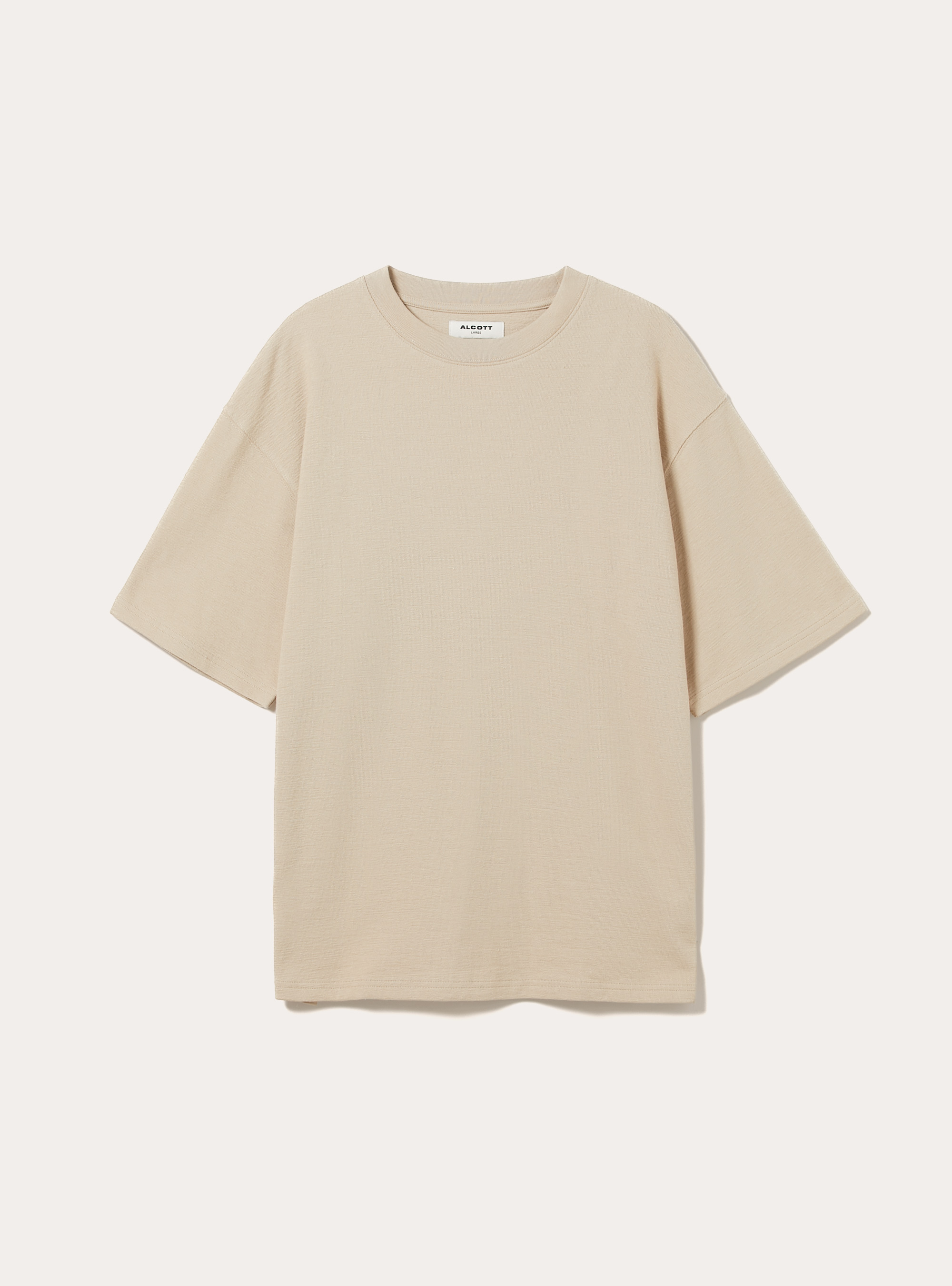 Textured cotton T-shirt, BG2 BEIGE MEDIUM
