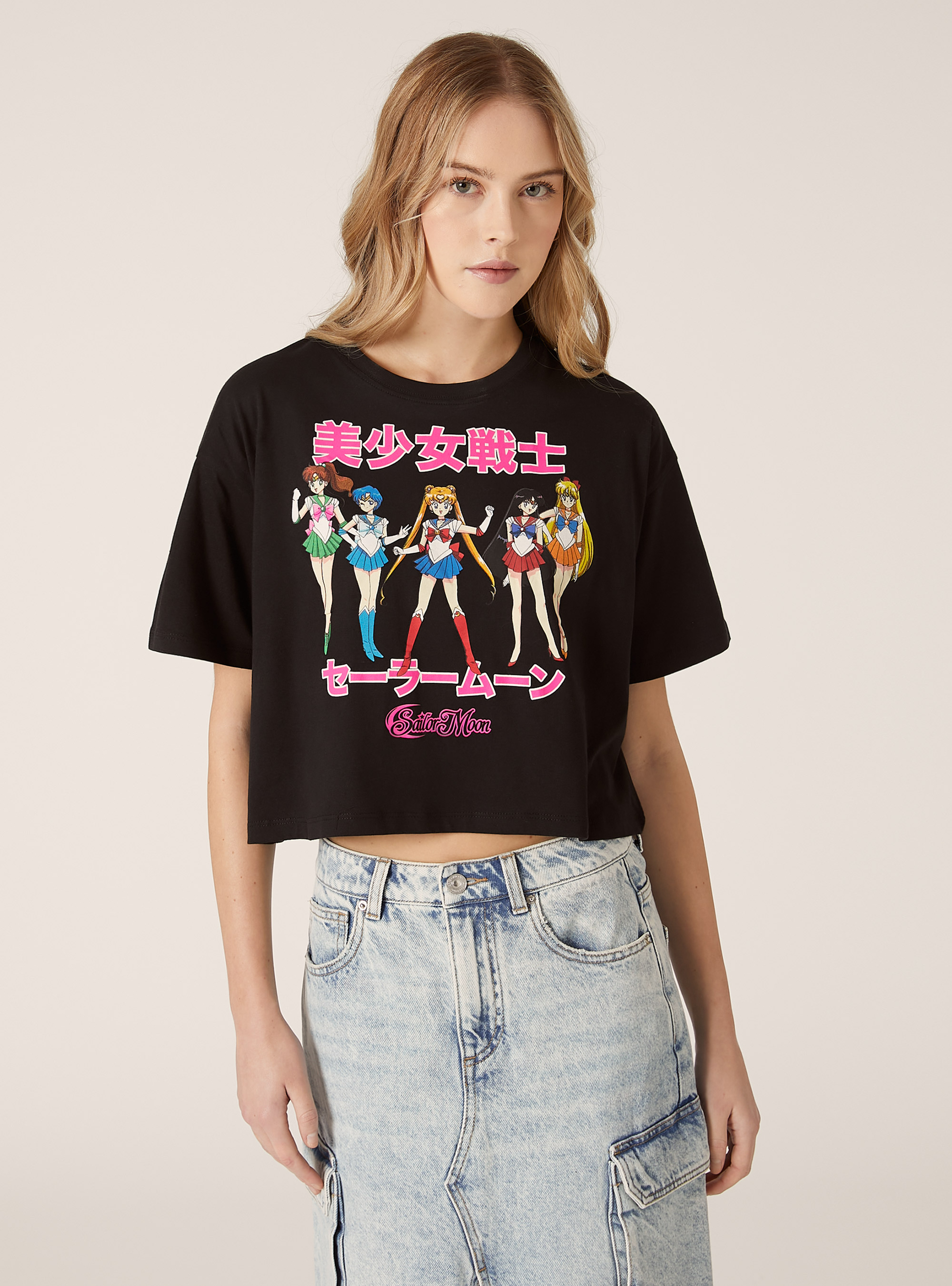 Camiseta corta Sailor Moon / Alcott, BK1 BLACK