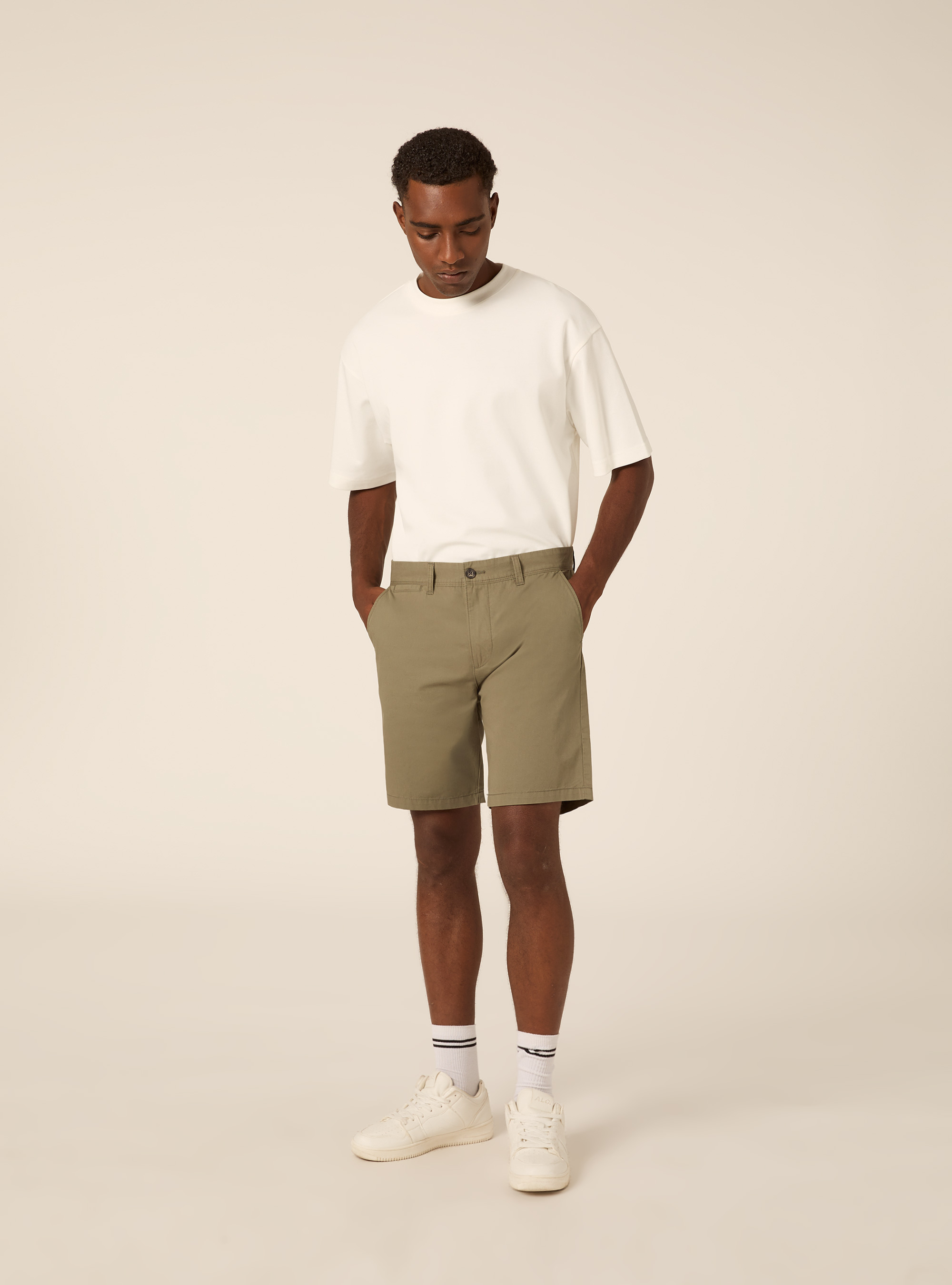 Bermuda in twill in tinta unita, KAKY SCURO