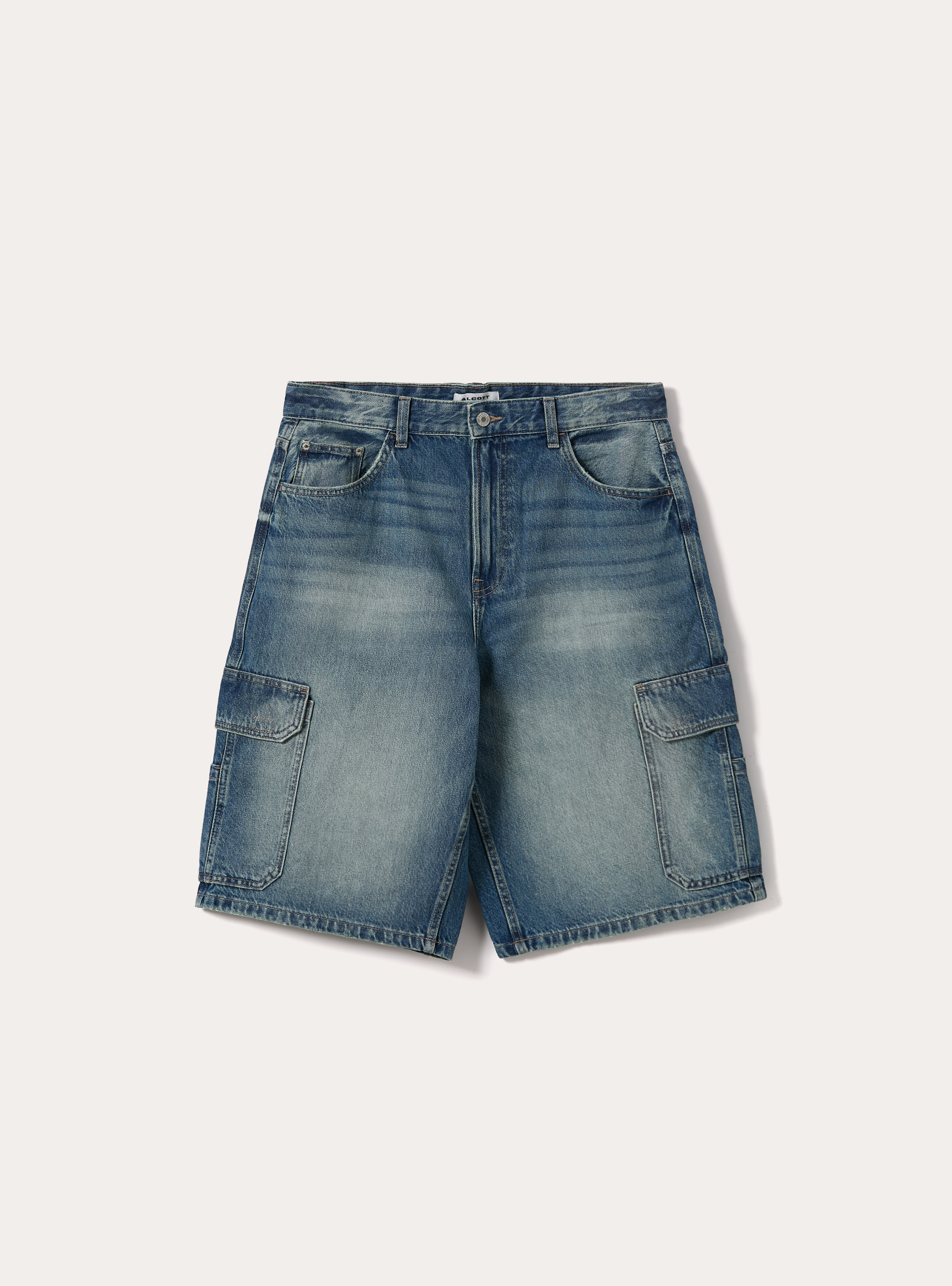 Bermudas cargo de denim, D006 AZURE