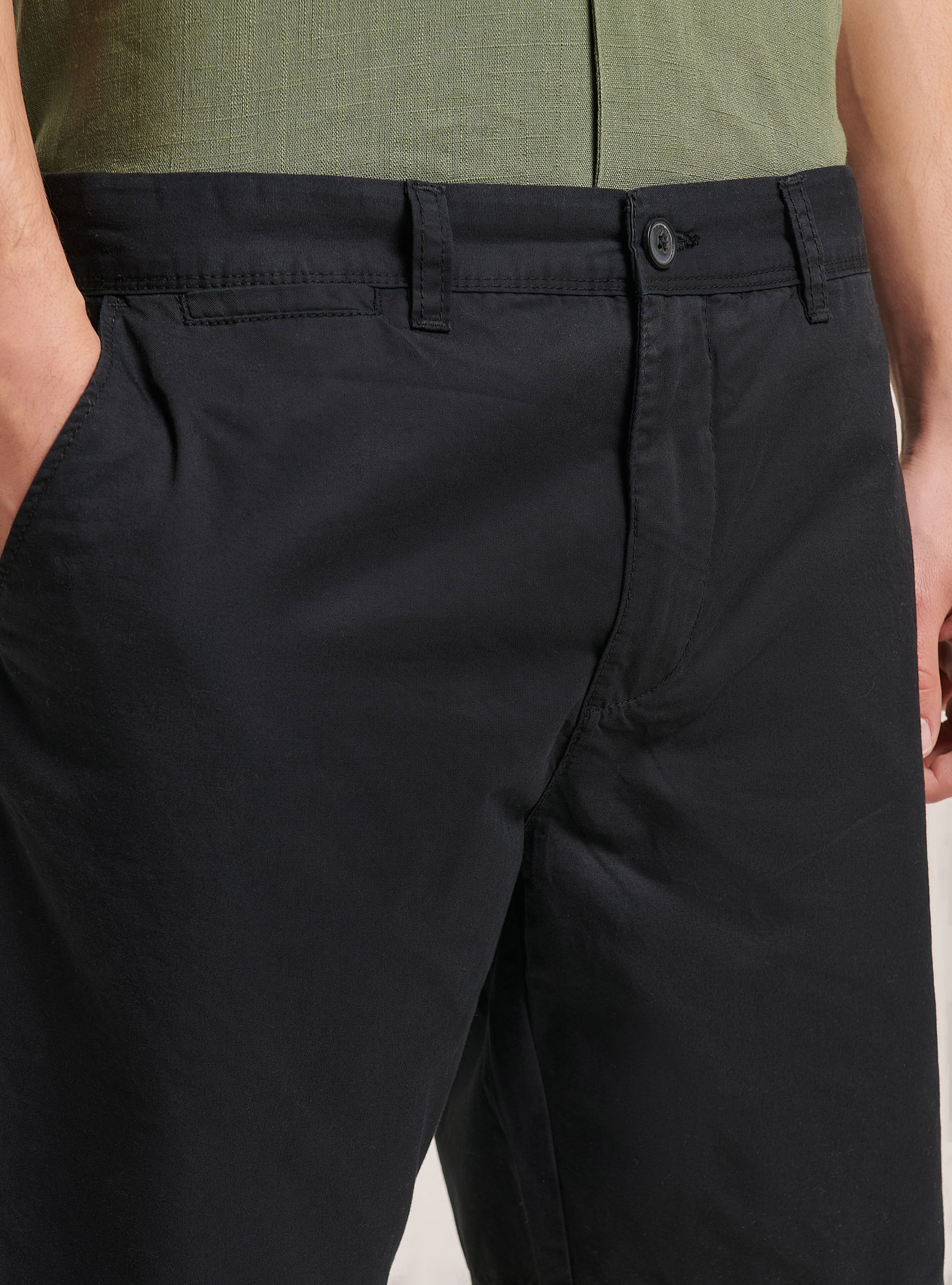 Bermudashorts aus Twill in einfacher Passform, BK1 BLACK