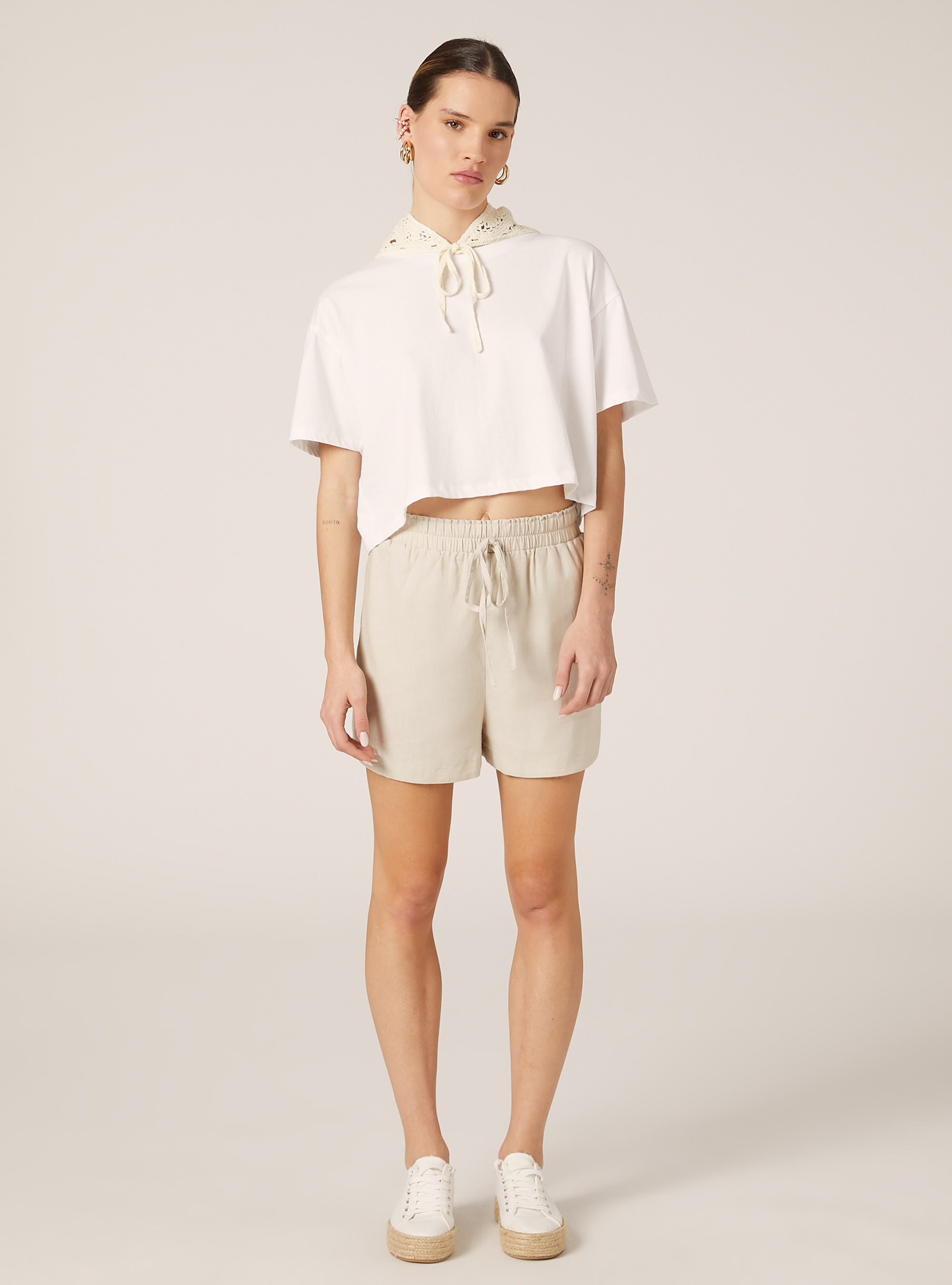 Short en lin, BG2 BEIGE MEDIUM