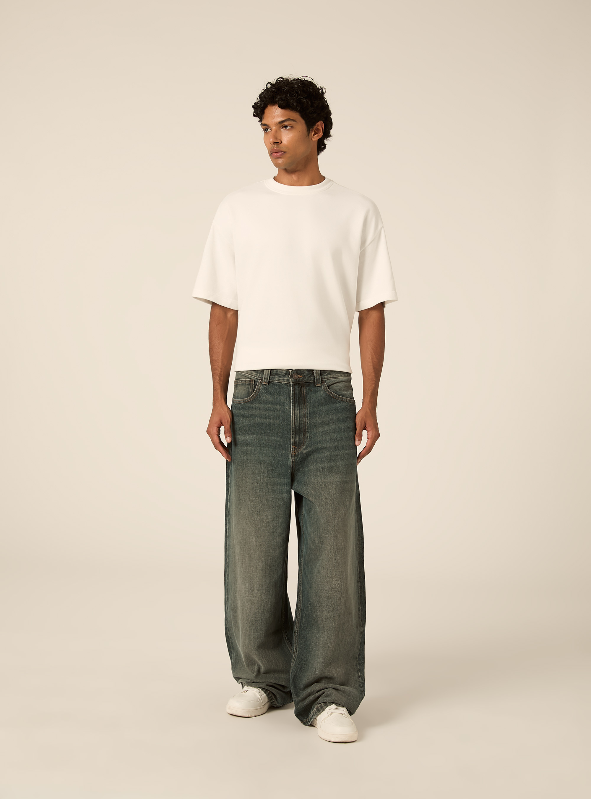 Jeans baggy fit, D100 BLUE DARK OVERDYE