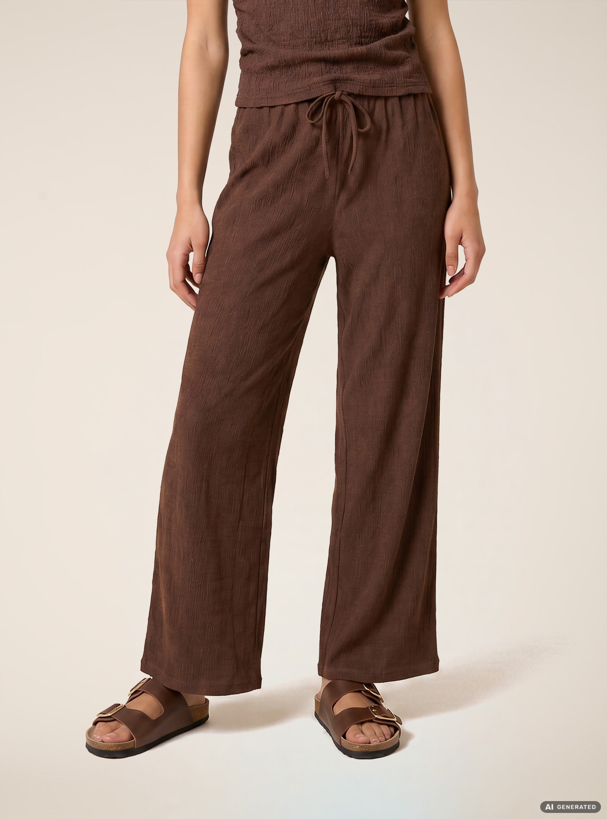 Pantaloni texturizzati, BR1 BROWN DARK