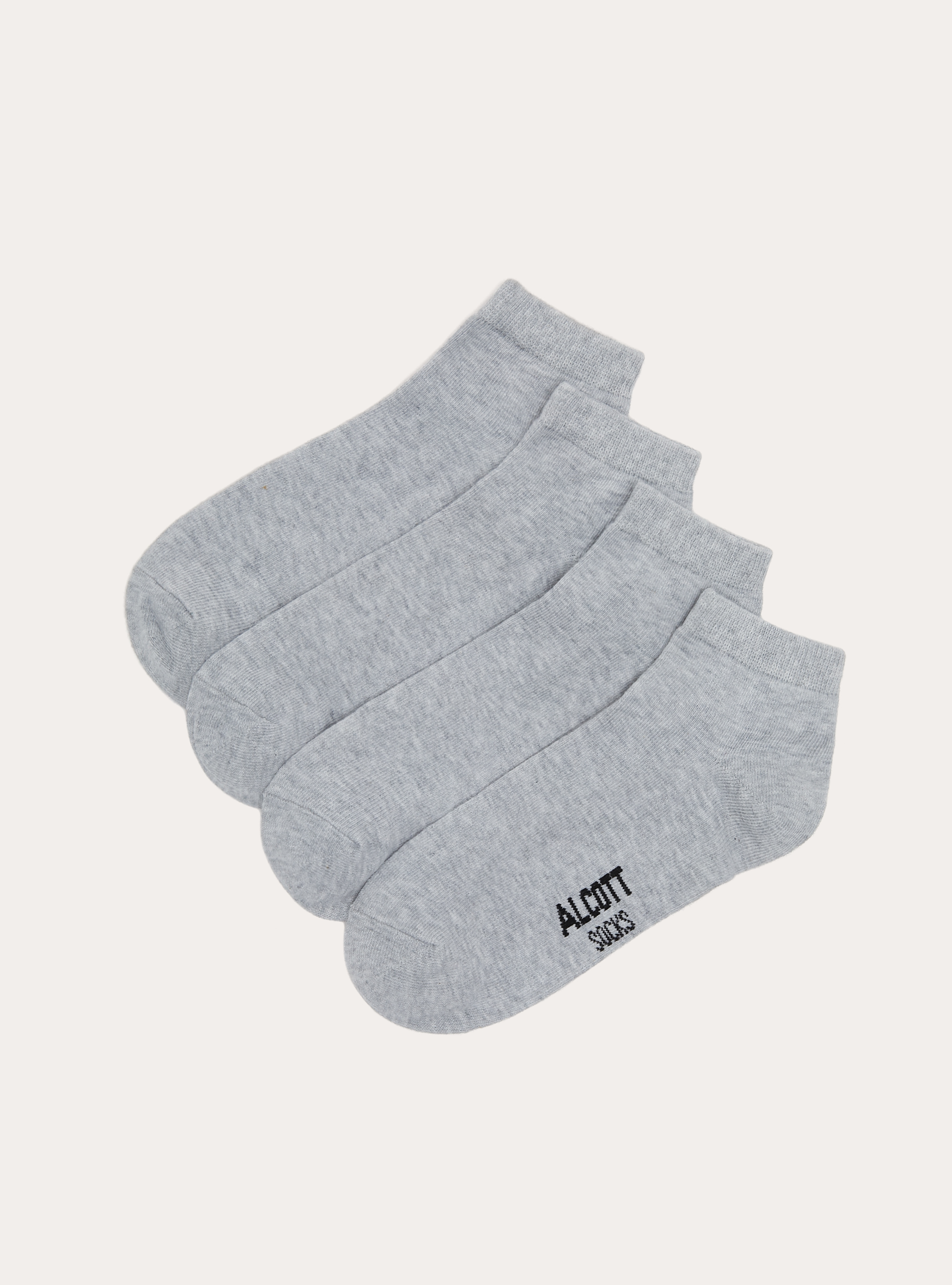 Lot de 4 paires de chaussettes unies de base, MGY3 GREY MEL LIGHT
