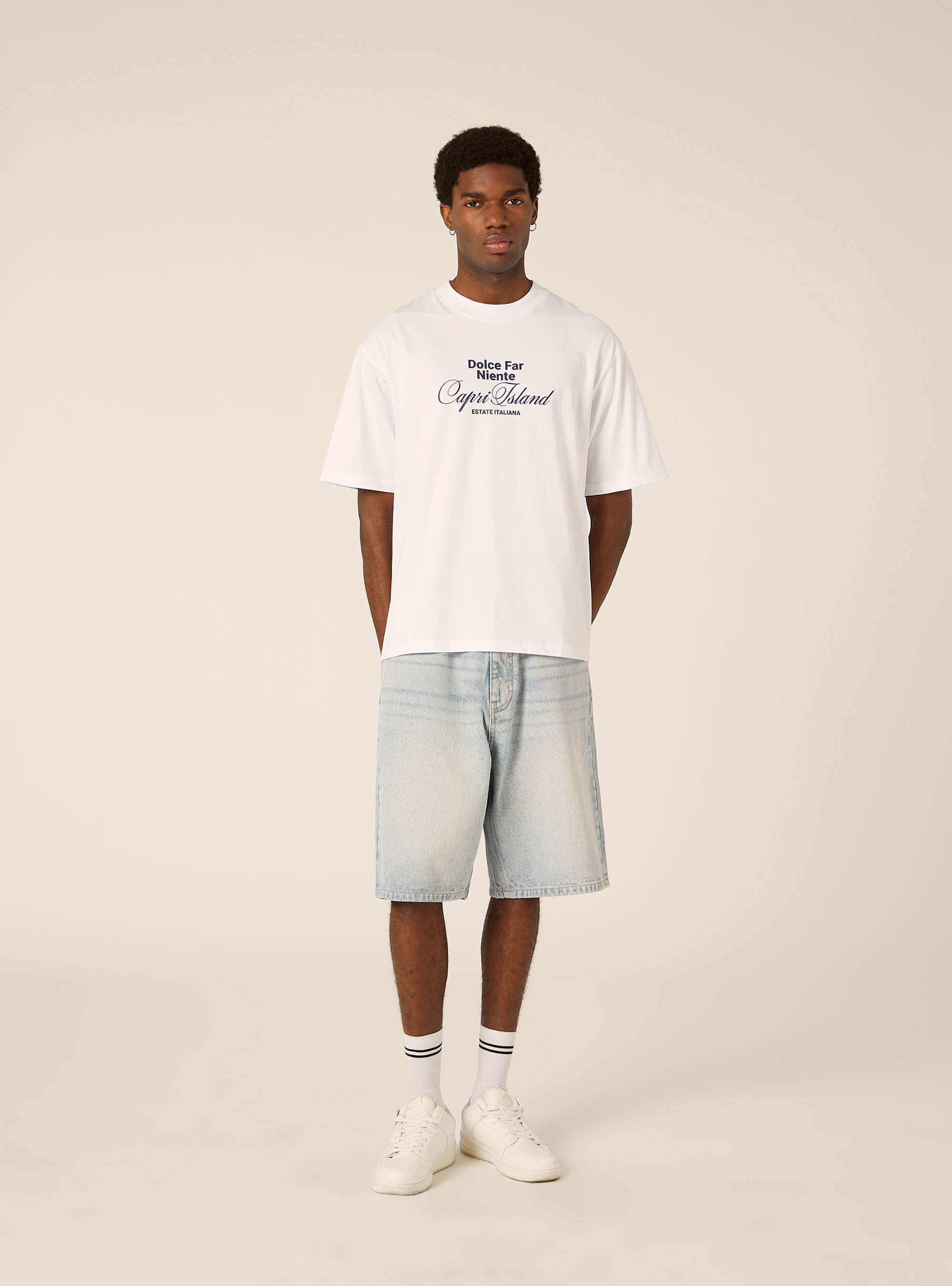 Boxy Fit T-Shirt Capri Amore Mio, WH3 WHITE
