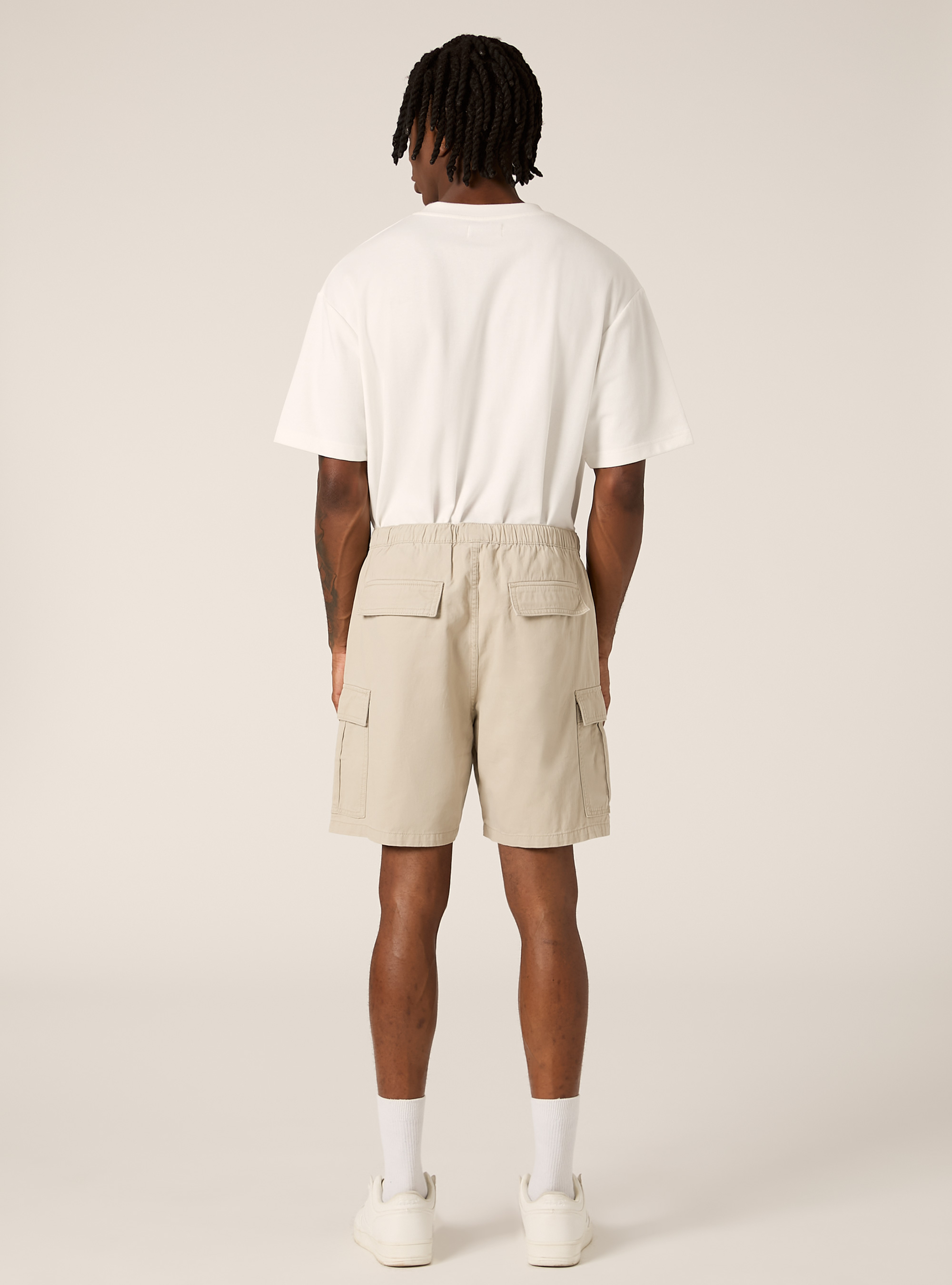 Bermuda cargo en serg&eacute; coul&eacute;, BG2 BEIGE MEDIUM