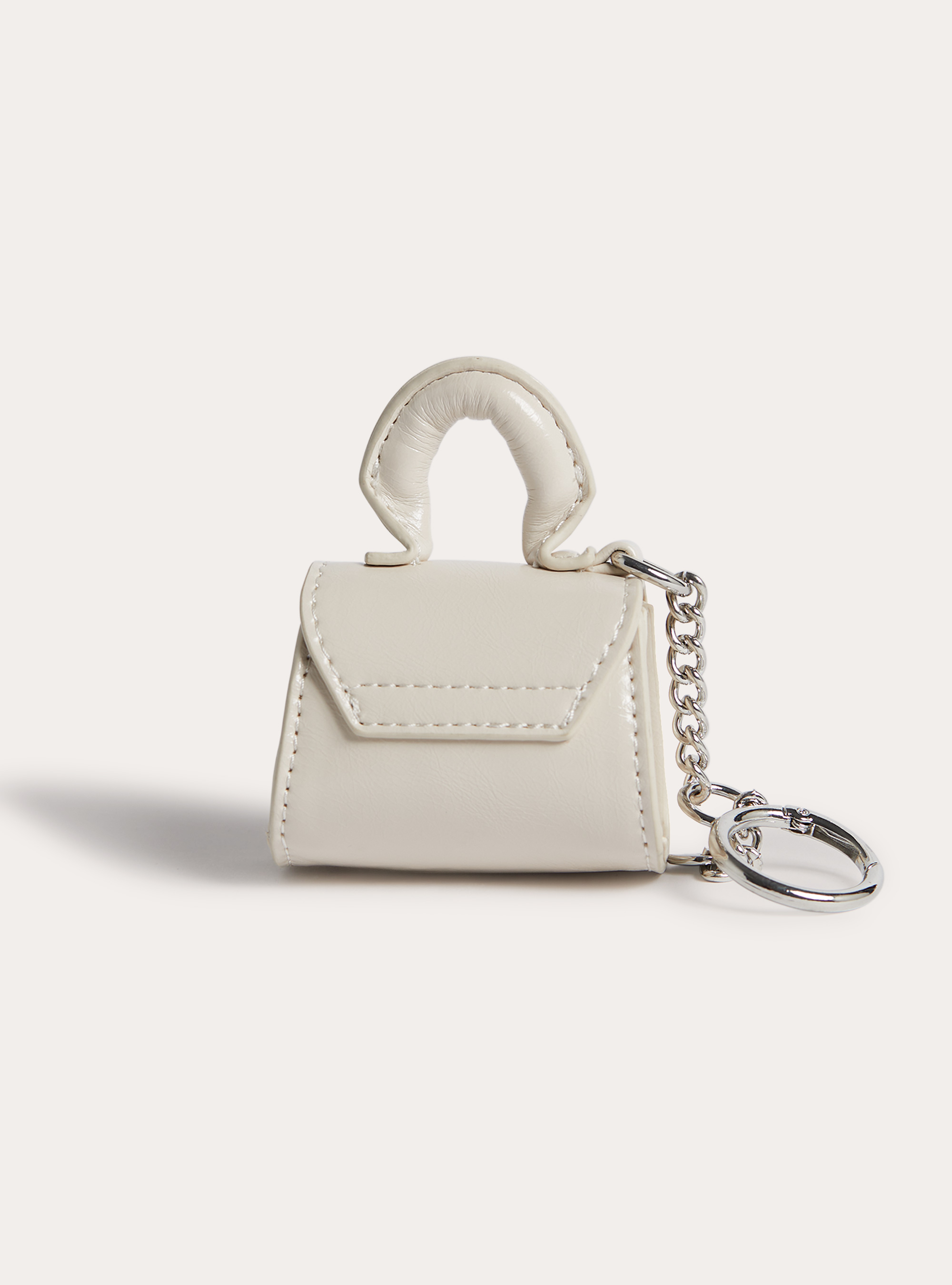 Porte-cl&eacute;s en forme de mini sac &agrave; main, WH3 WHITE