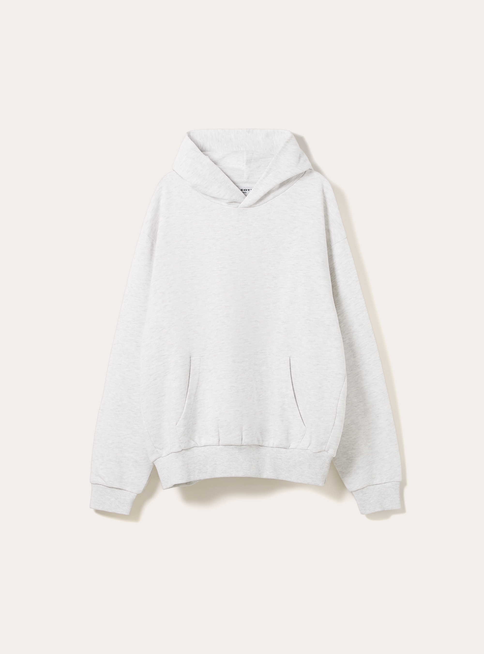 Sweat-shirt ample &agrave; capuche, MGY3 GREY MEL LIGHT