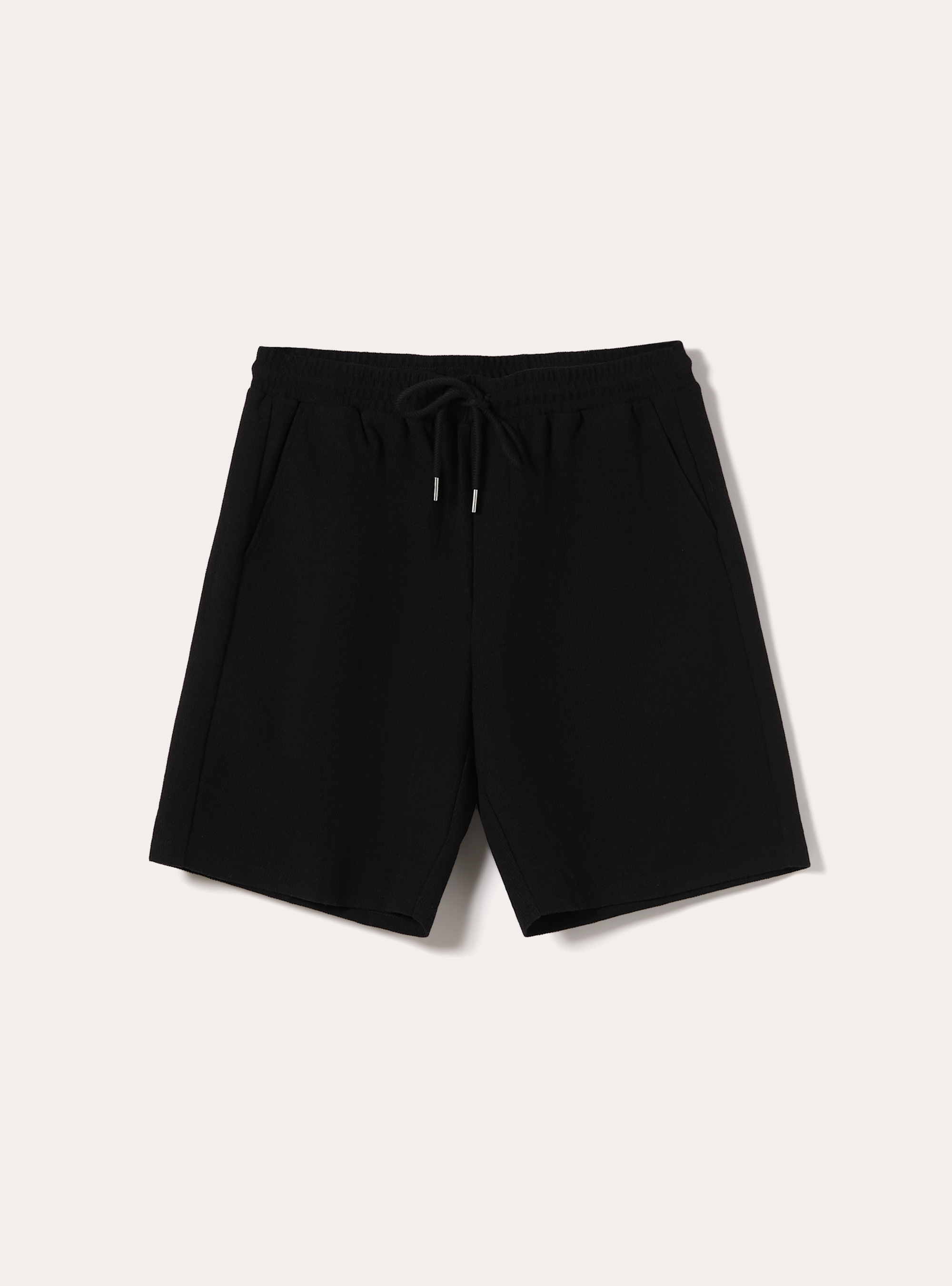 Strukturierte Baumwoll-Bermudas, BK1 BLACK