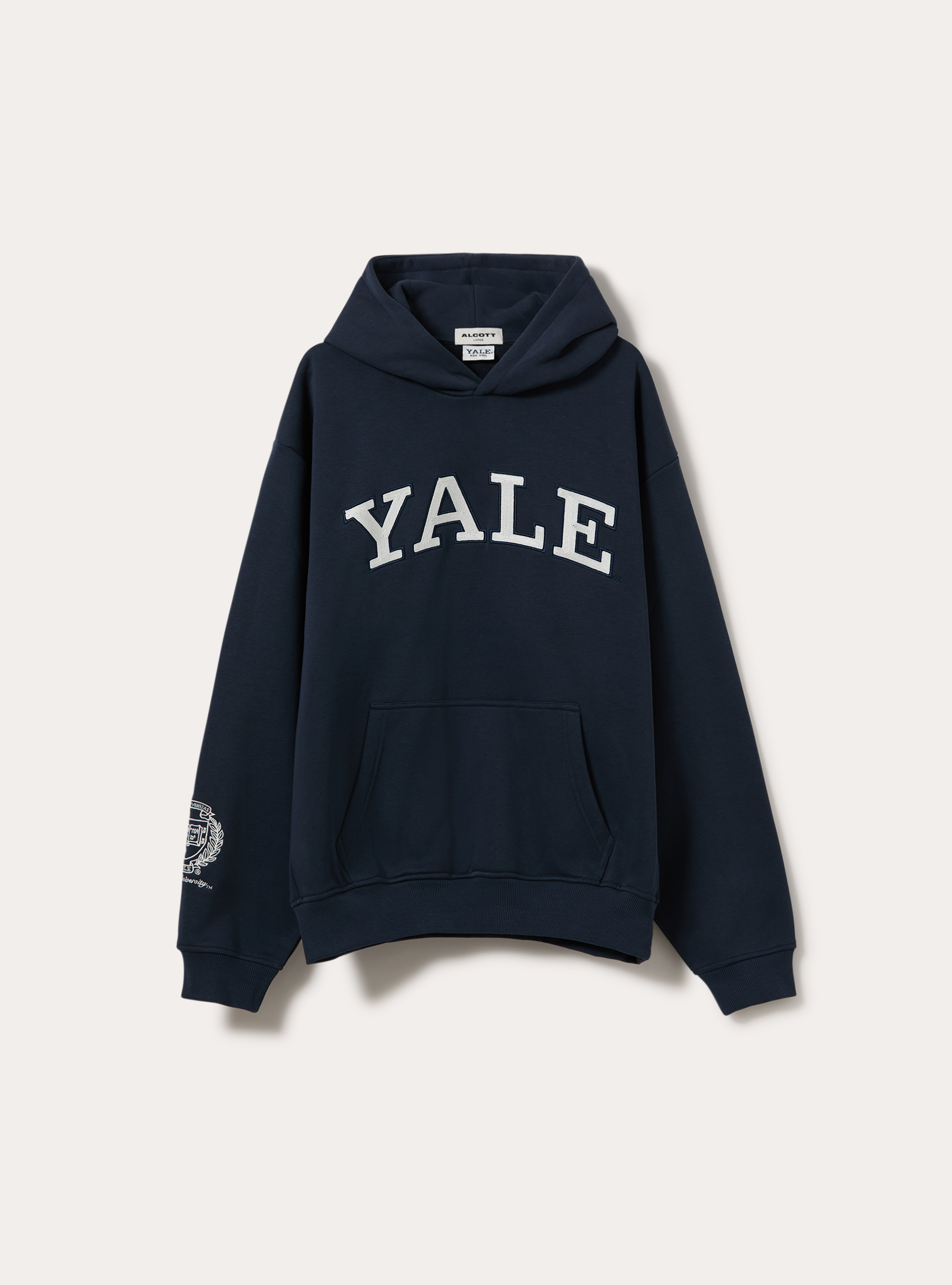 Felpa con cappuccio boxy licenza yale, NA2 NAVY MEDIUM