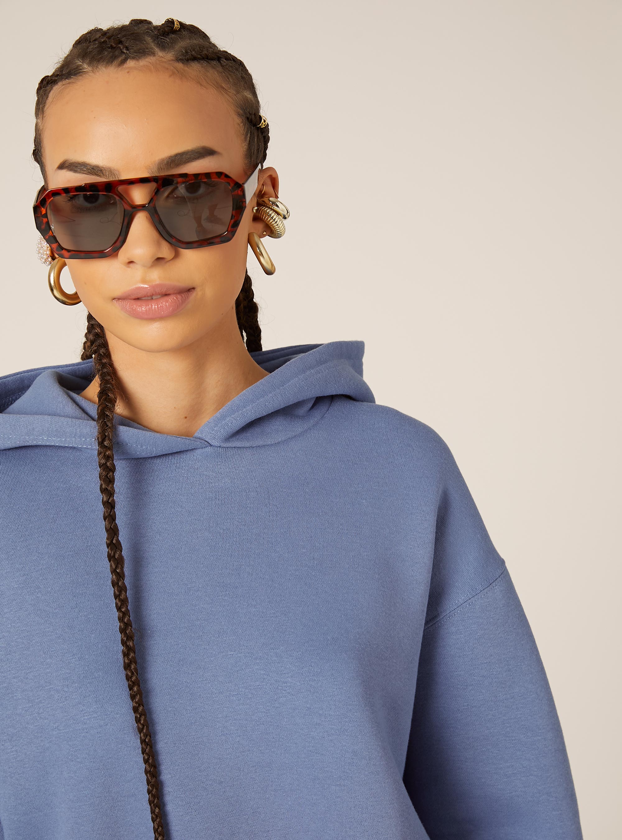 Sweat &agrave; capuche coupe boxy, AZ1 AZURE DARK