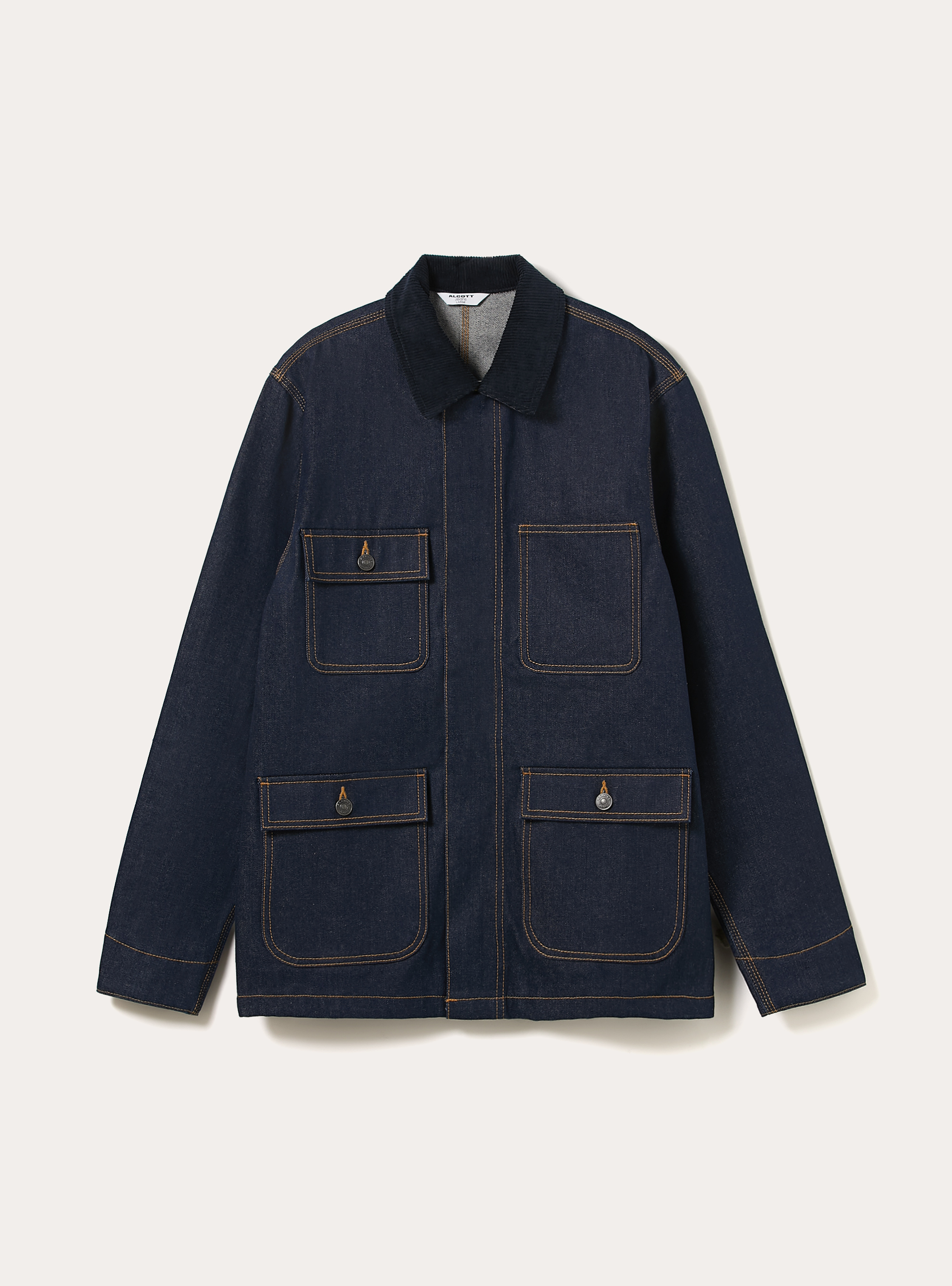 Denim jacket with large pockets, D001 DEEP BLUE