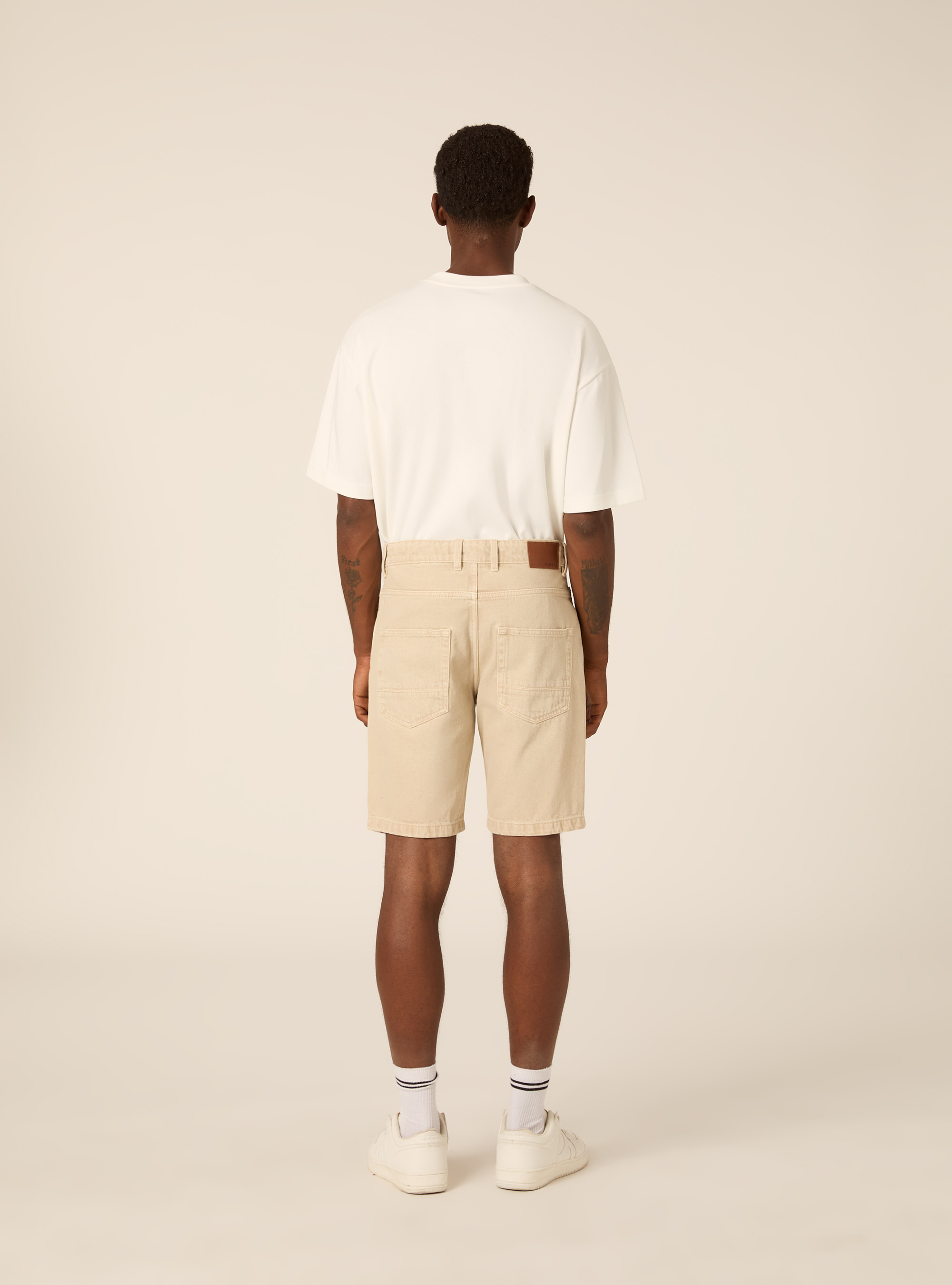 Bermuda Regular Fit in Cotone Leggero, BEIGE CHIARO