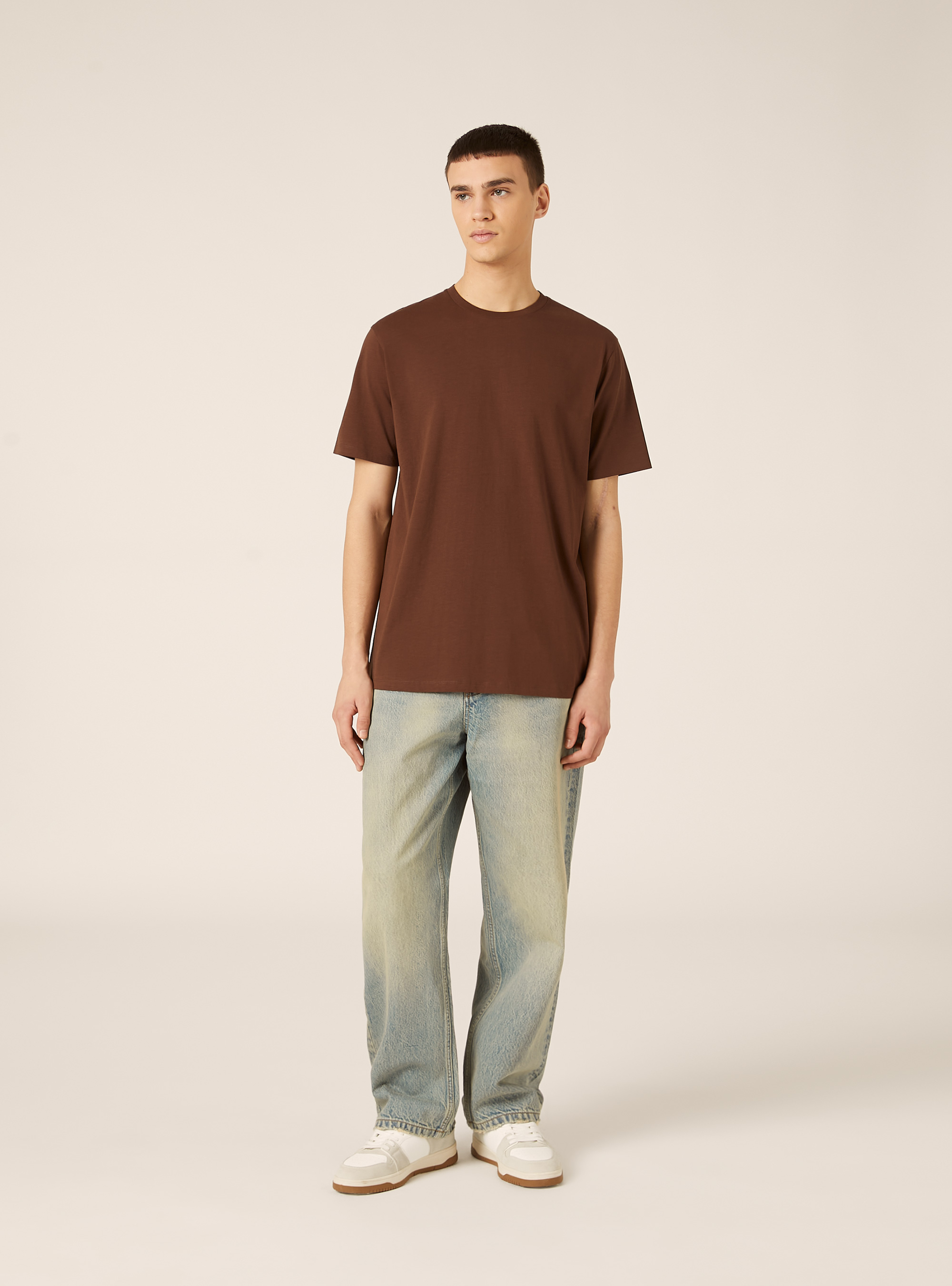 Camiseta b&aacute;sica de algod&oacute;n, BR1 BROWN DARK