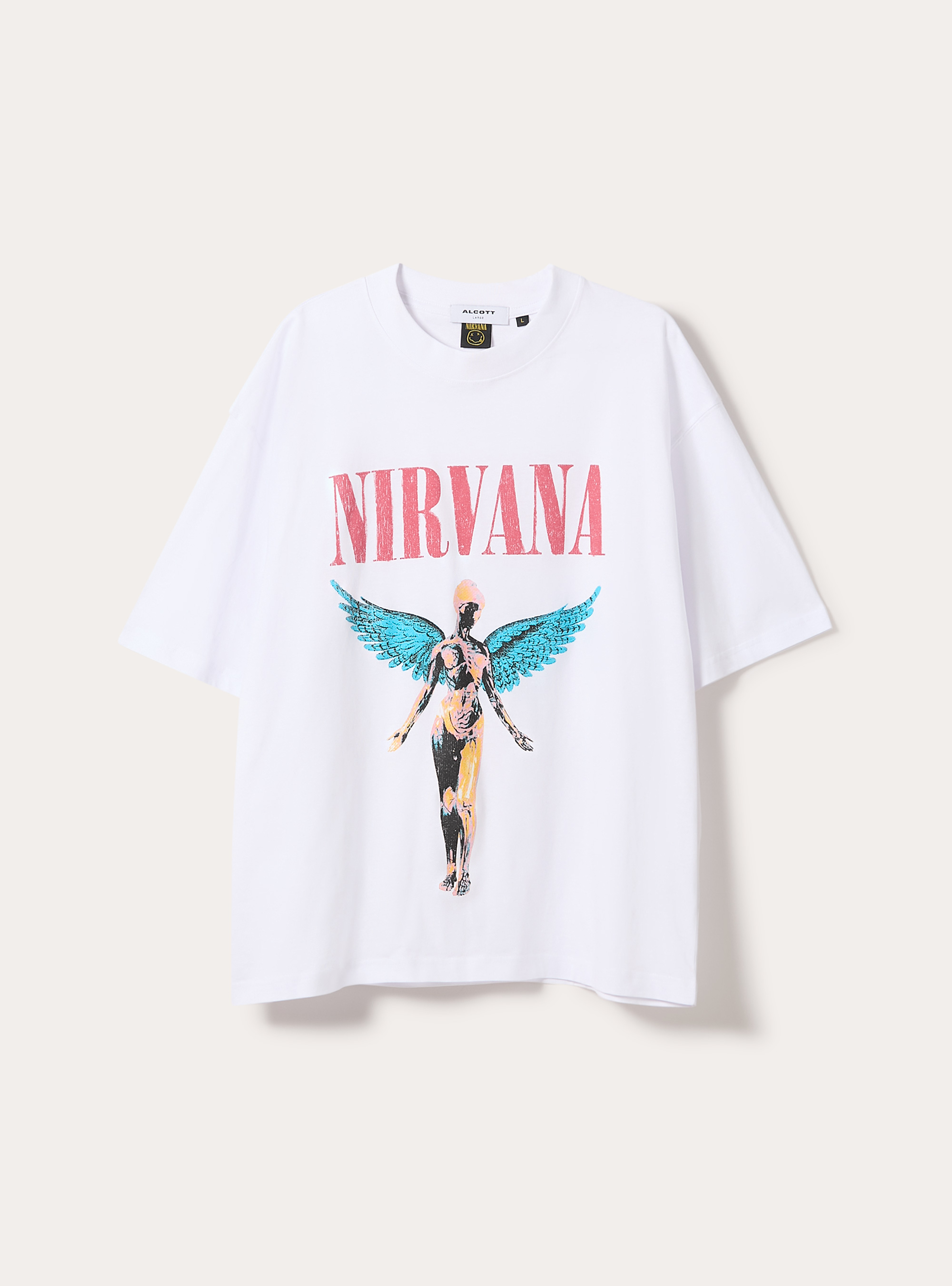 Camiseta boxy fit Nirvana / Alcott, WH3 WHITE