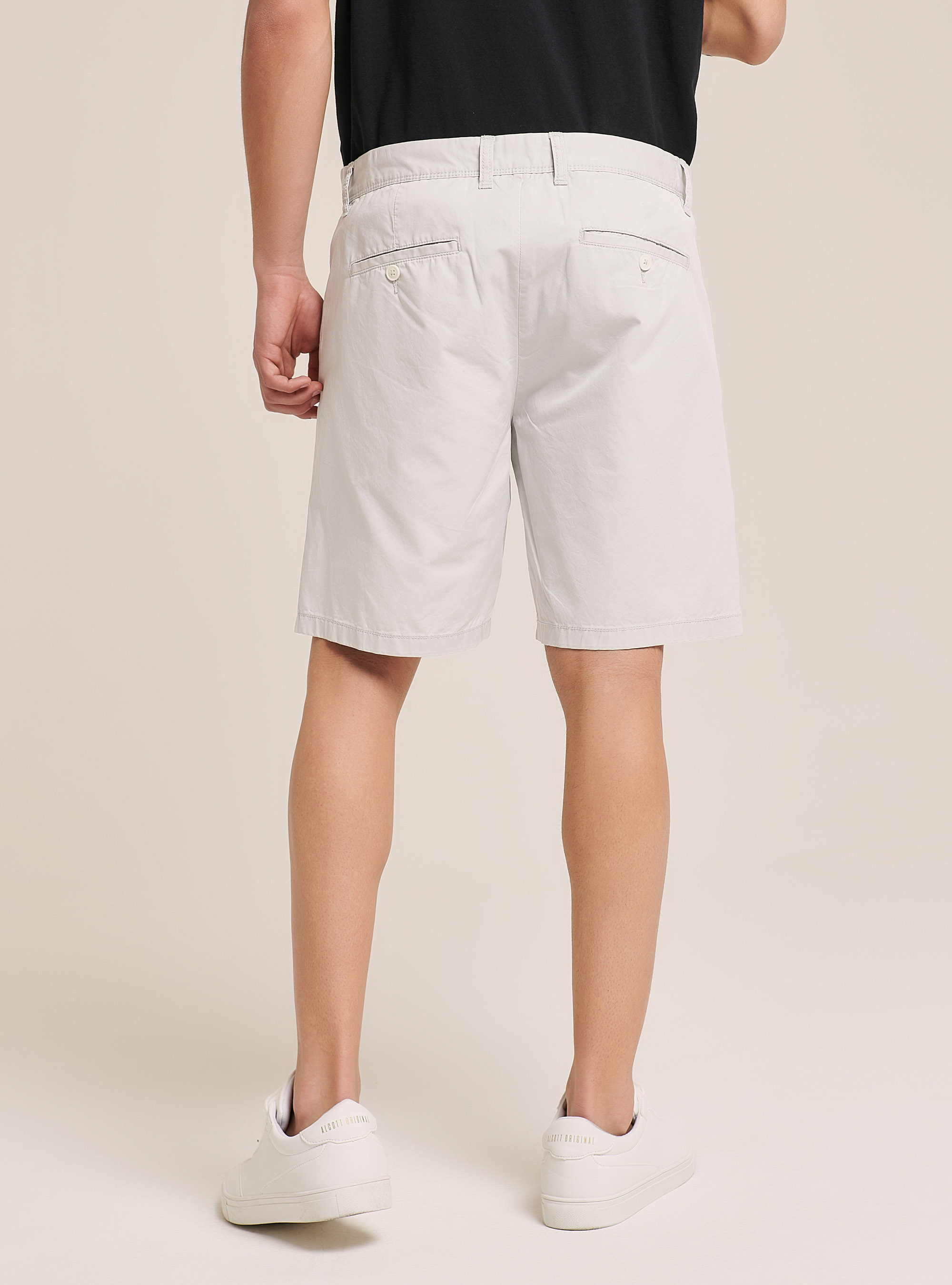 Bermuda in twill in tinta unita, PANNA