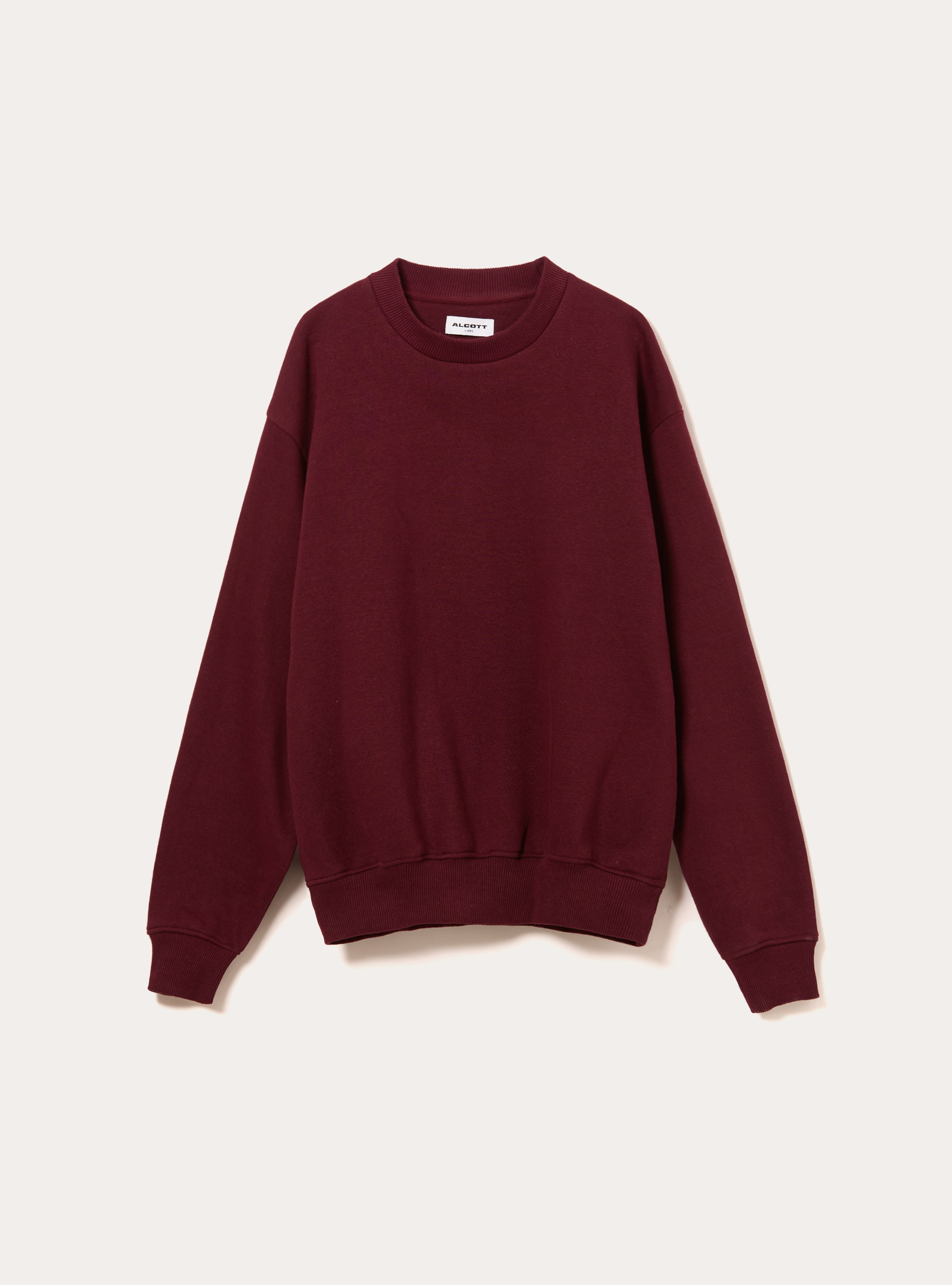 Sweat-shirt &agrave; col rond et coupe carr&eacute;e, BO1 BORDEAUX DARK