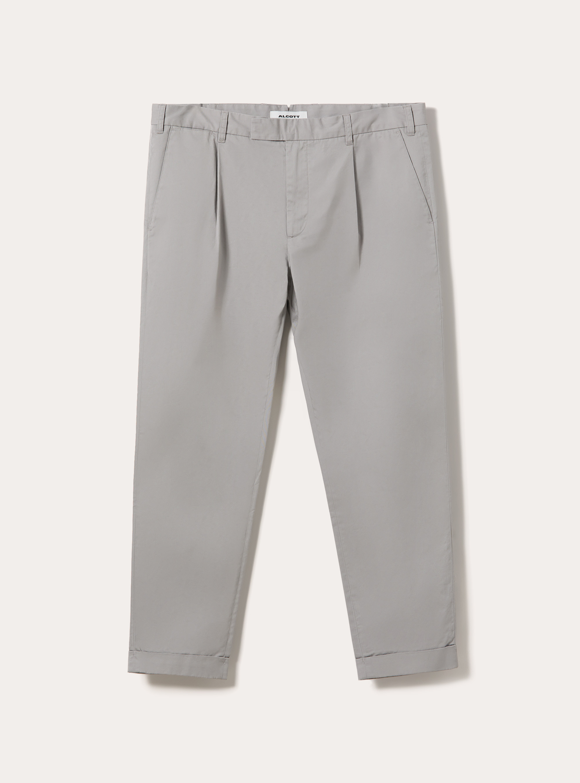 Verk&uuml;rzte Slim-Fit-Chnohose mit Bundfalten, GY3 GREY LIGHT