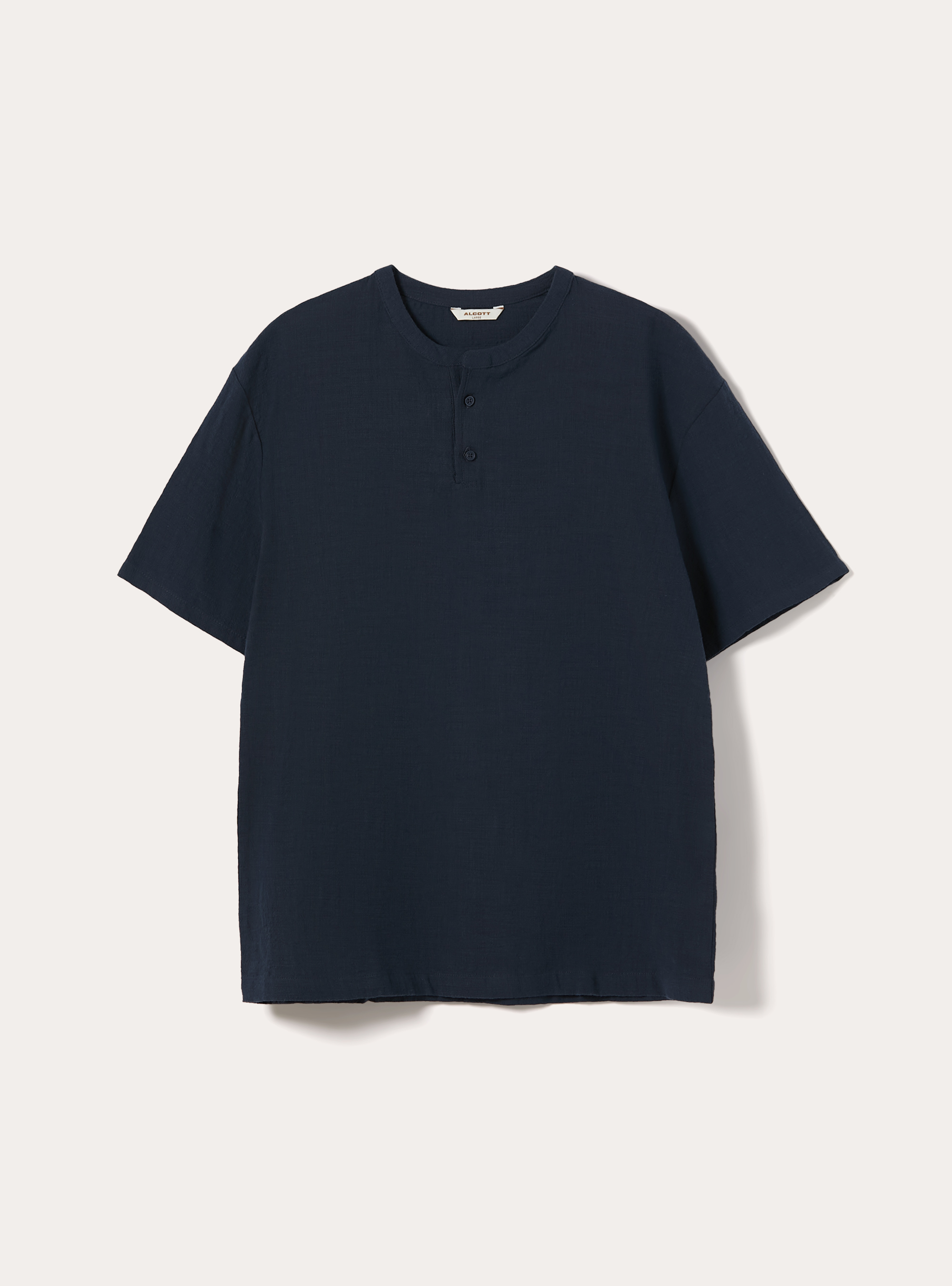 Short Sleeve Henley Shirt, NA2 NAVY MEDIUM