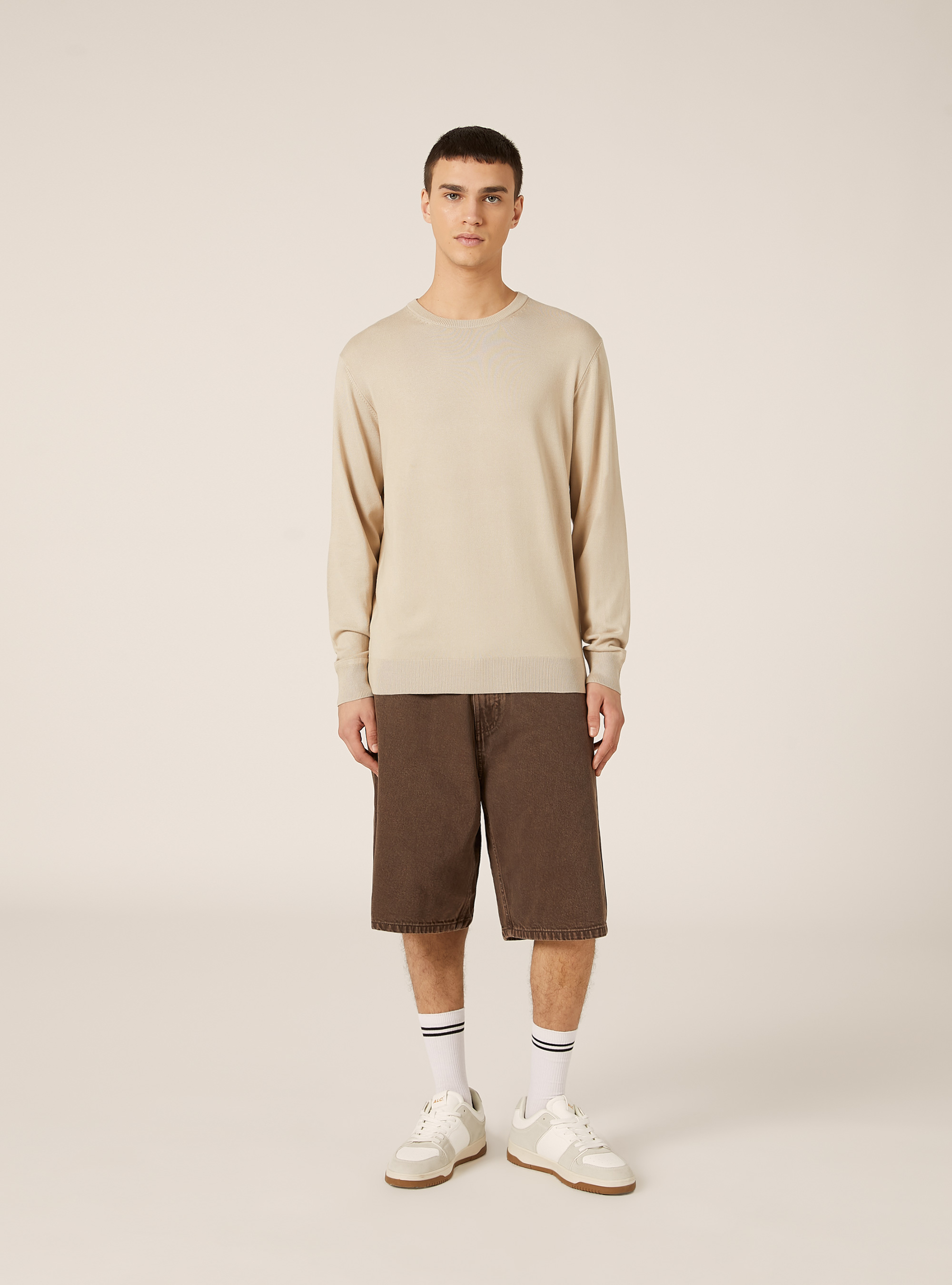 Pullover in sustainable Ecovero viscose, BG2 BEIGE MEDIUM