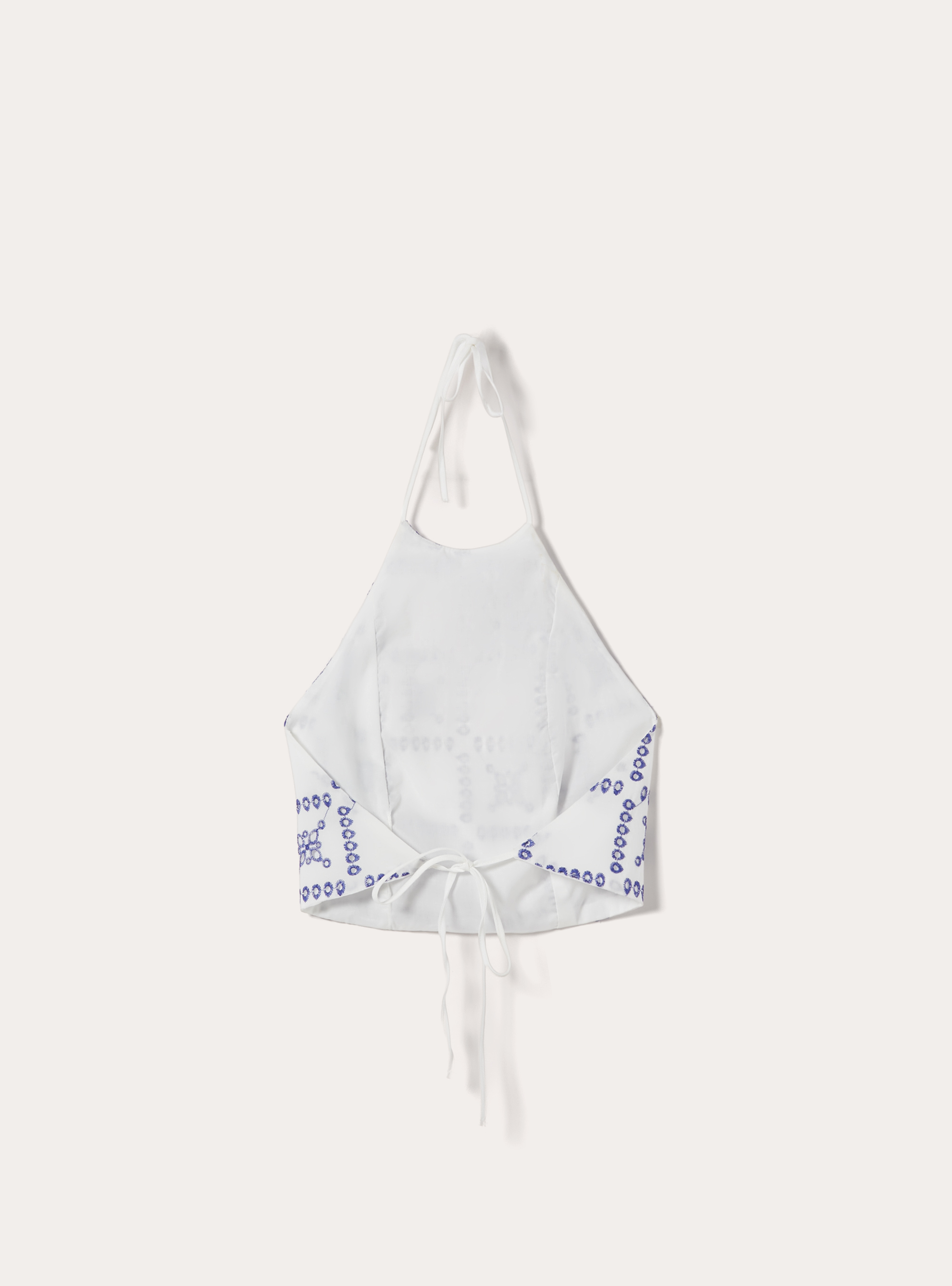 Majolica Broderie Anglaise Halter Top, WH2 WHITE