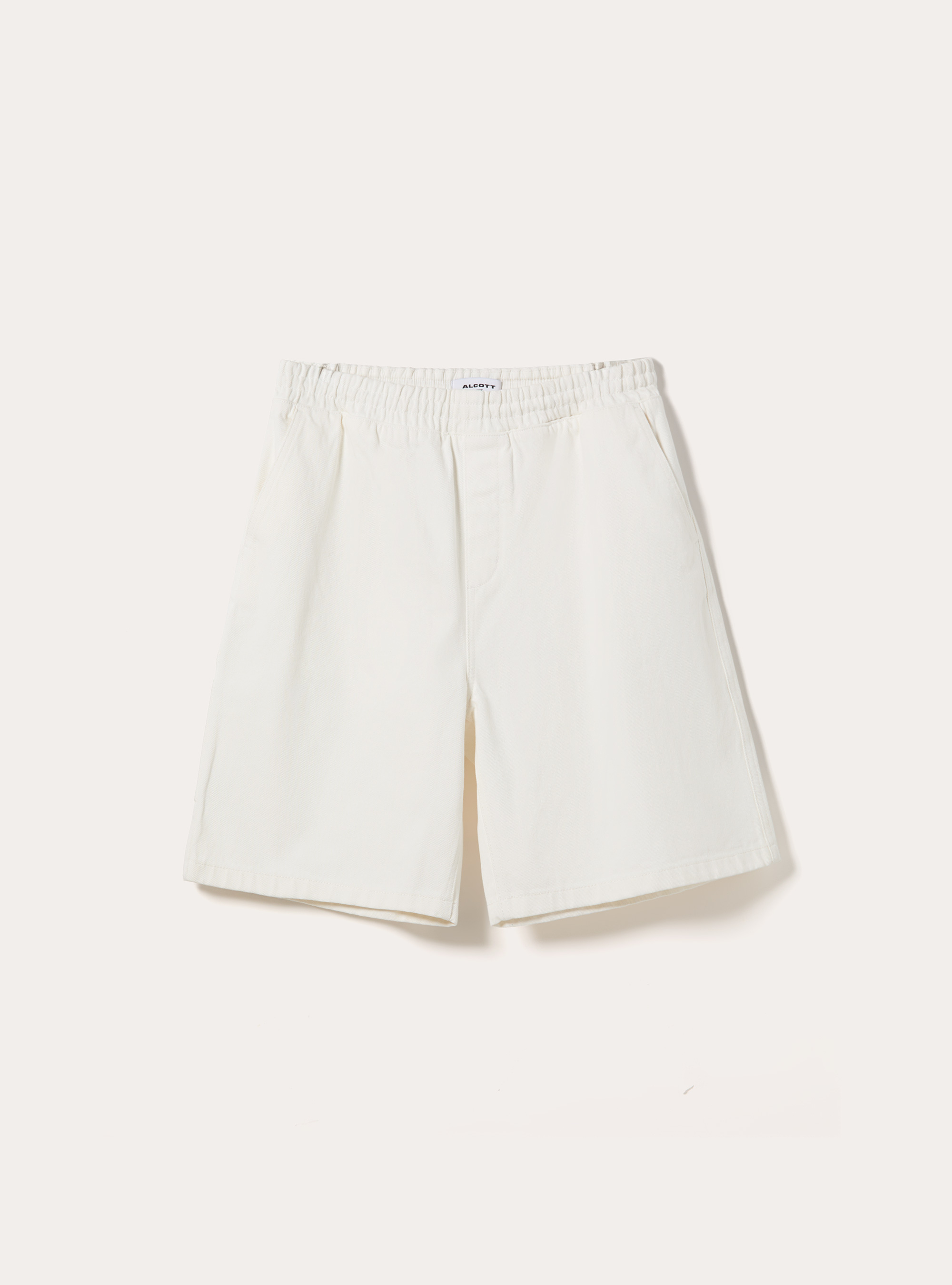 Elasticated Waist Carpenter Bermuda Shorts, WH1 OFF WHITE