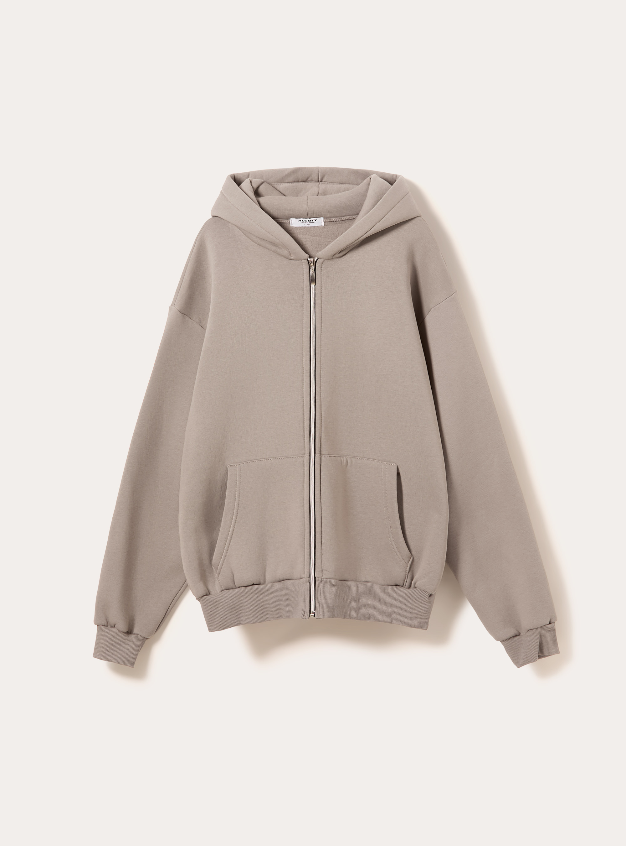 Sweat &agrave; capuche zipp&eacute; coupe boxy, GY2 GREY MEDIUM