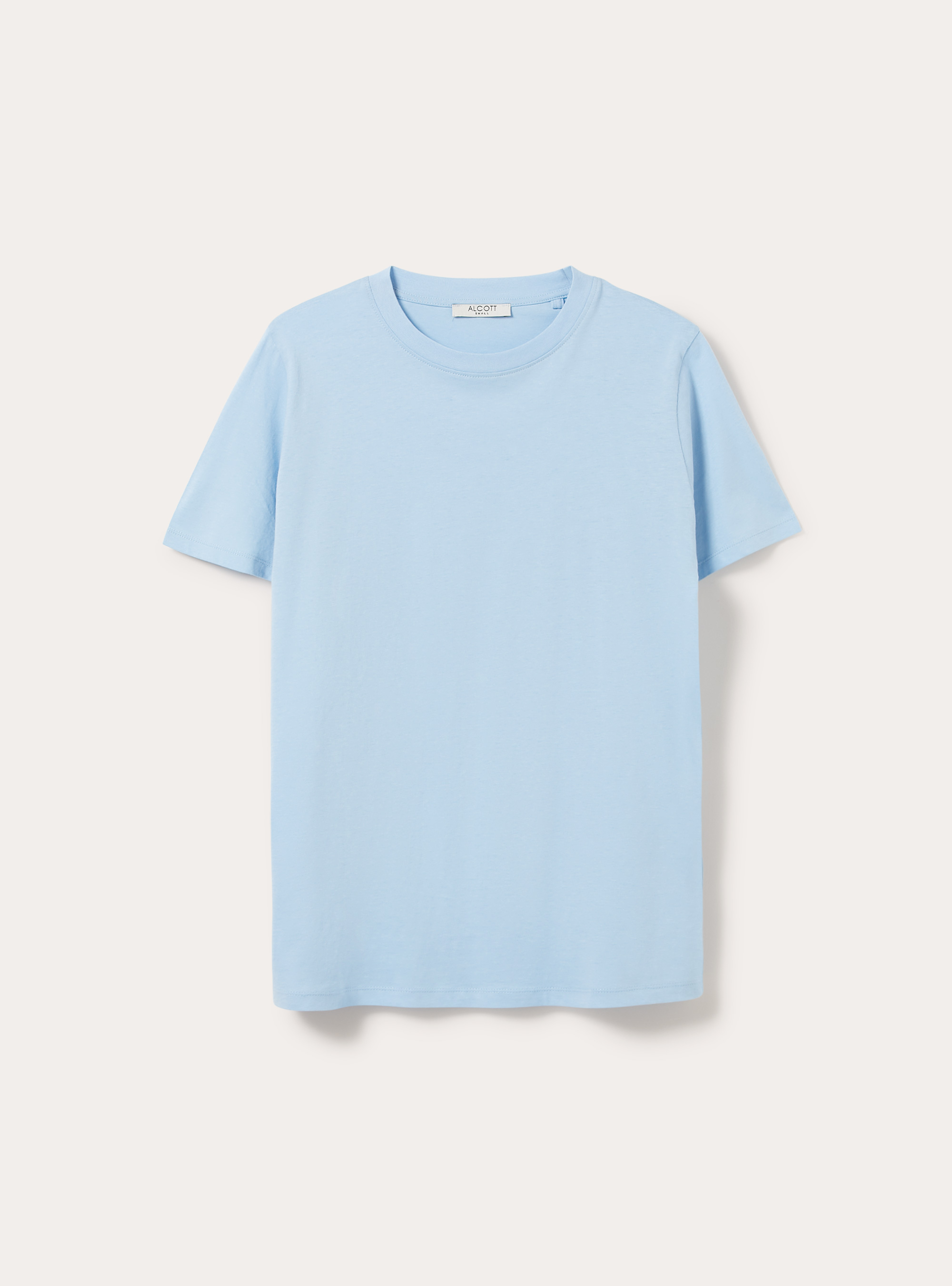 Maglietta girocollo in cotone, AZZURRO CHIARO