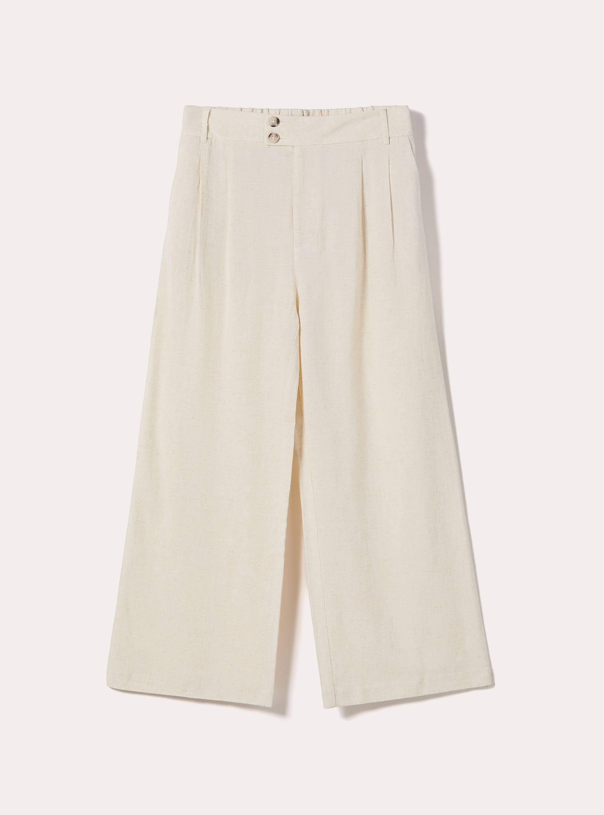 Wide-leg linen-blend pants, MBG3 BEIGE MEL LIGHT