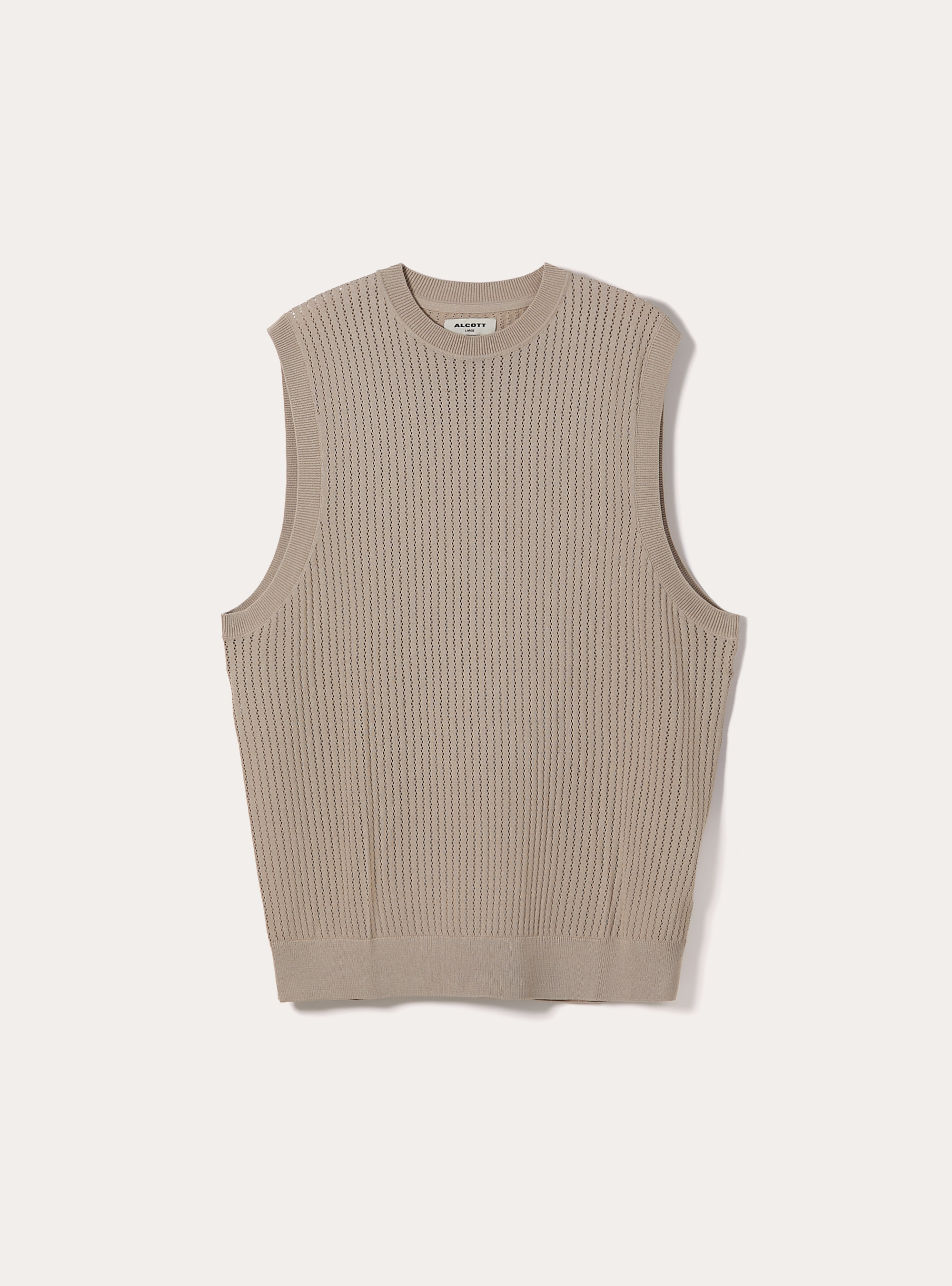 Knit Vest, MBG3 BEIGE MEL LIGHT