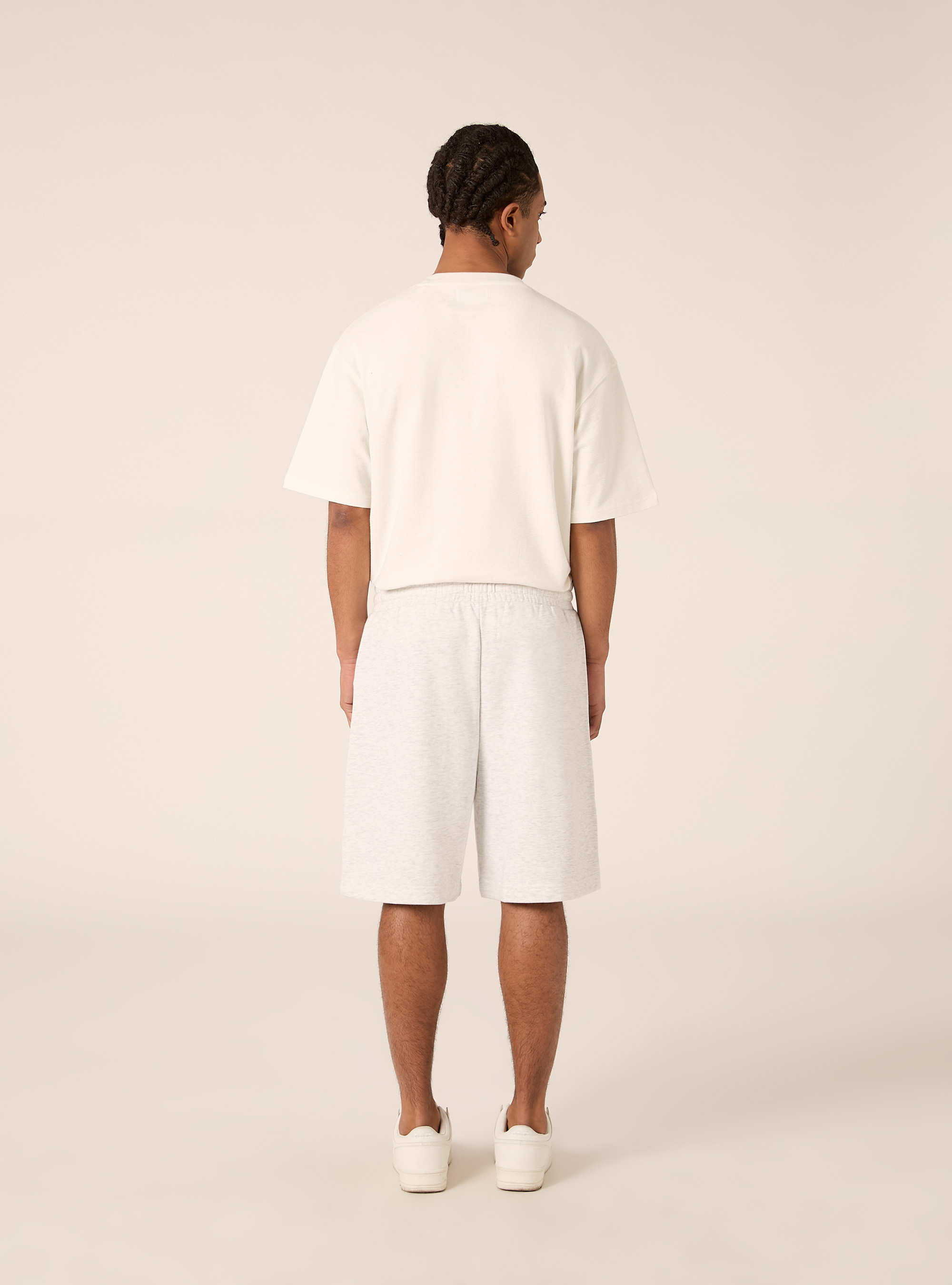 Basic French Terry Bermuda Shorts, MGY3 GREY MEL LIGHT