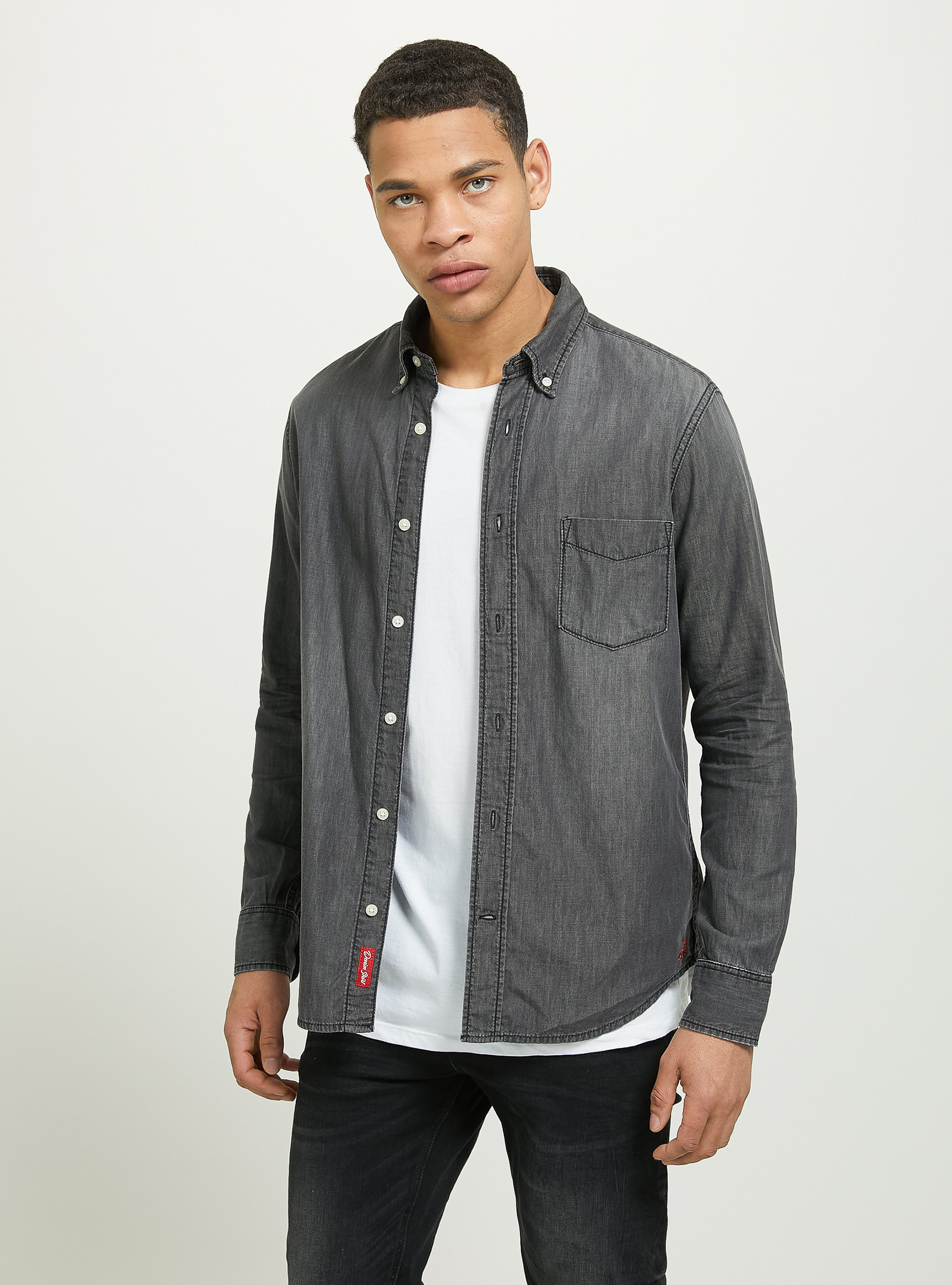 Denim-Hemd, D000 BLACK