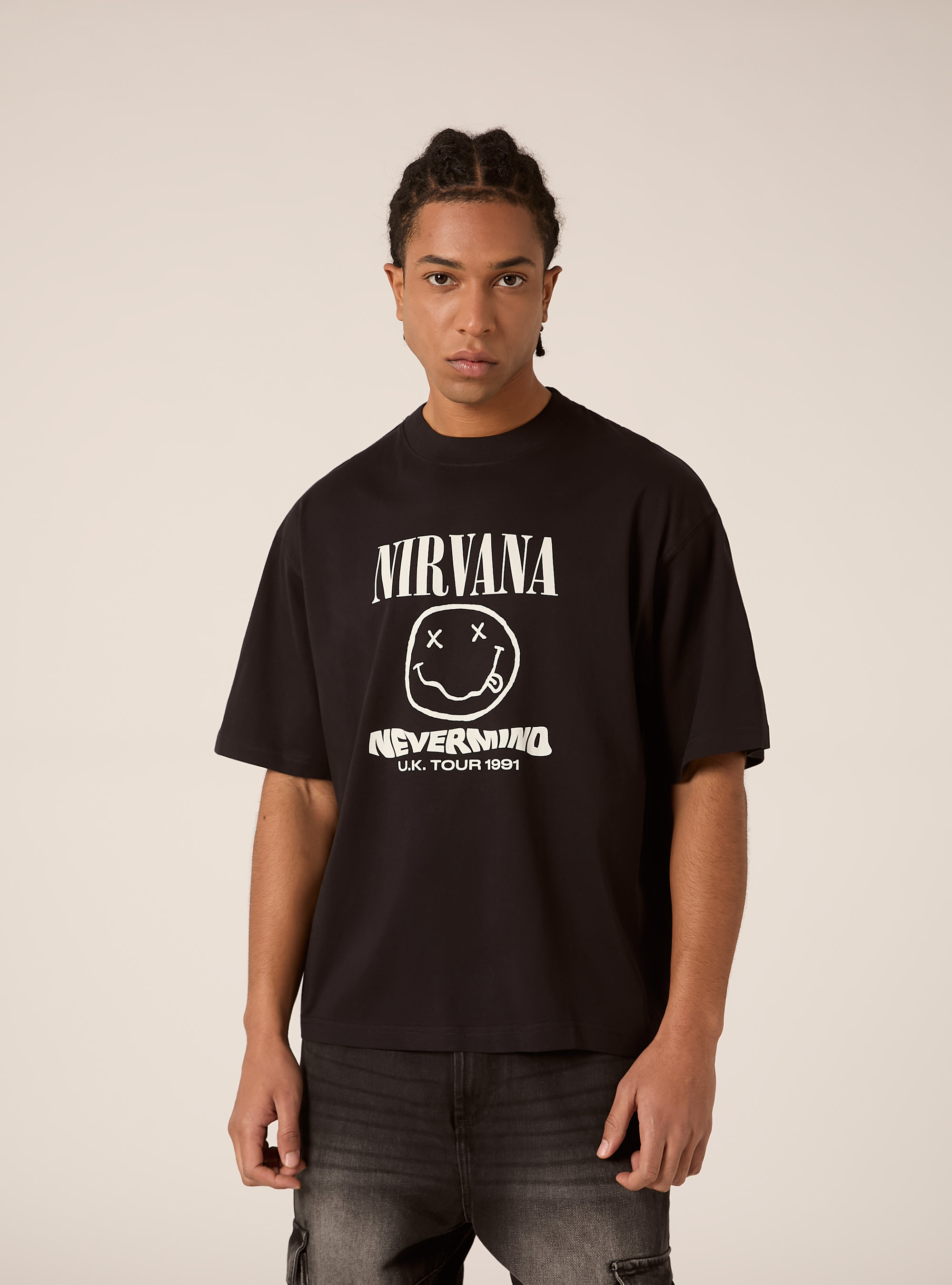 Camiseta boxy fit Nirvana / Alcott, BK1 BLACK