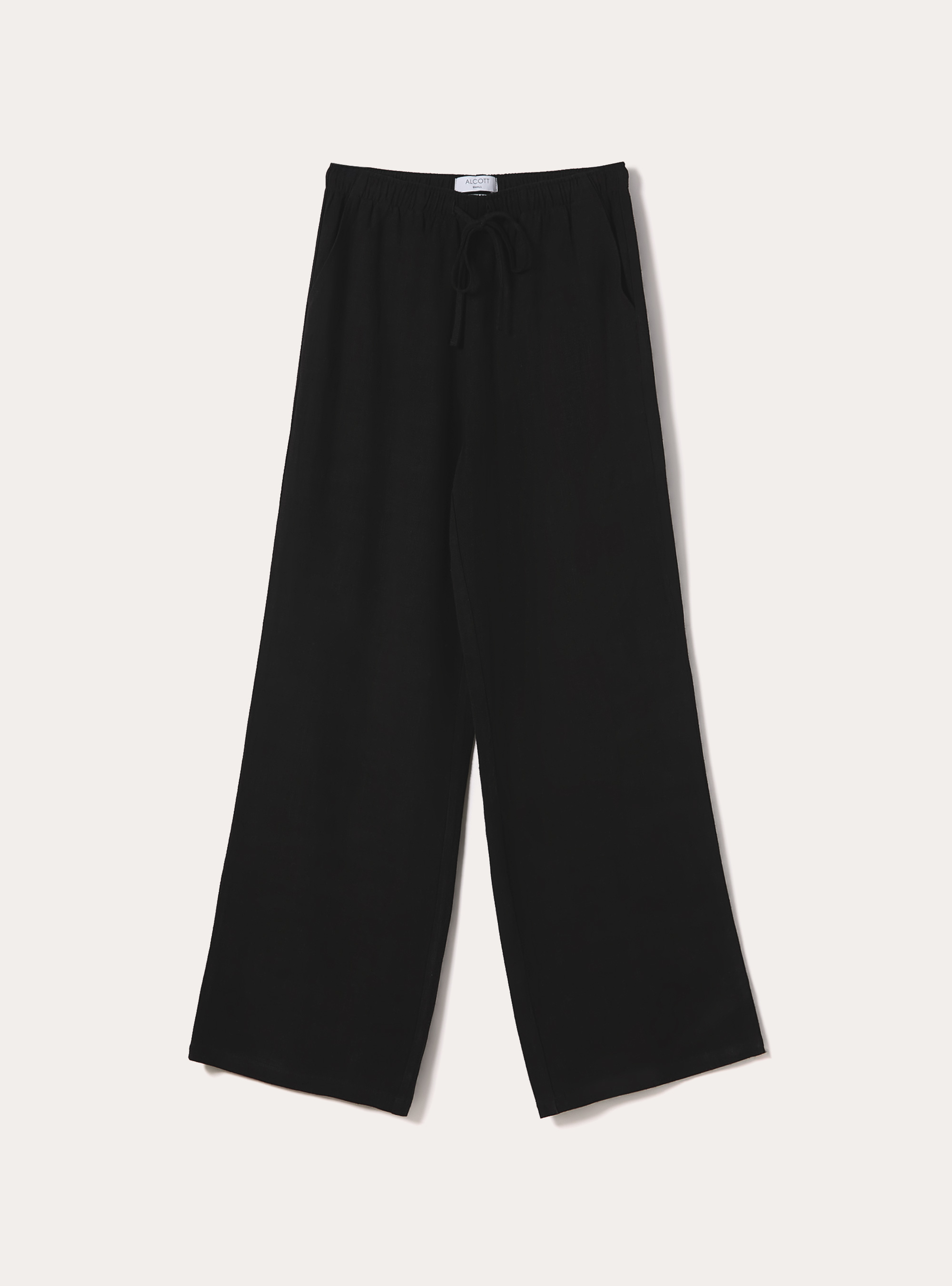 Palazzo-Hose aus Leinenmischgewebe, BK1 BLACK