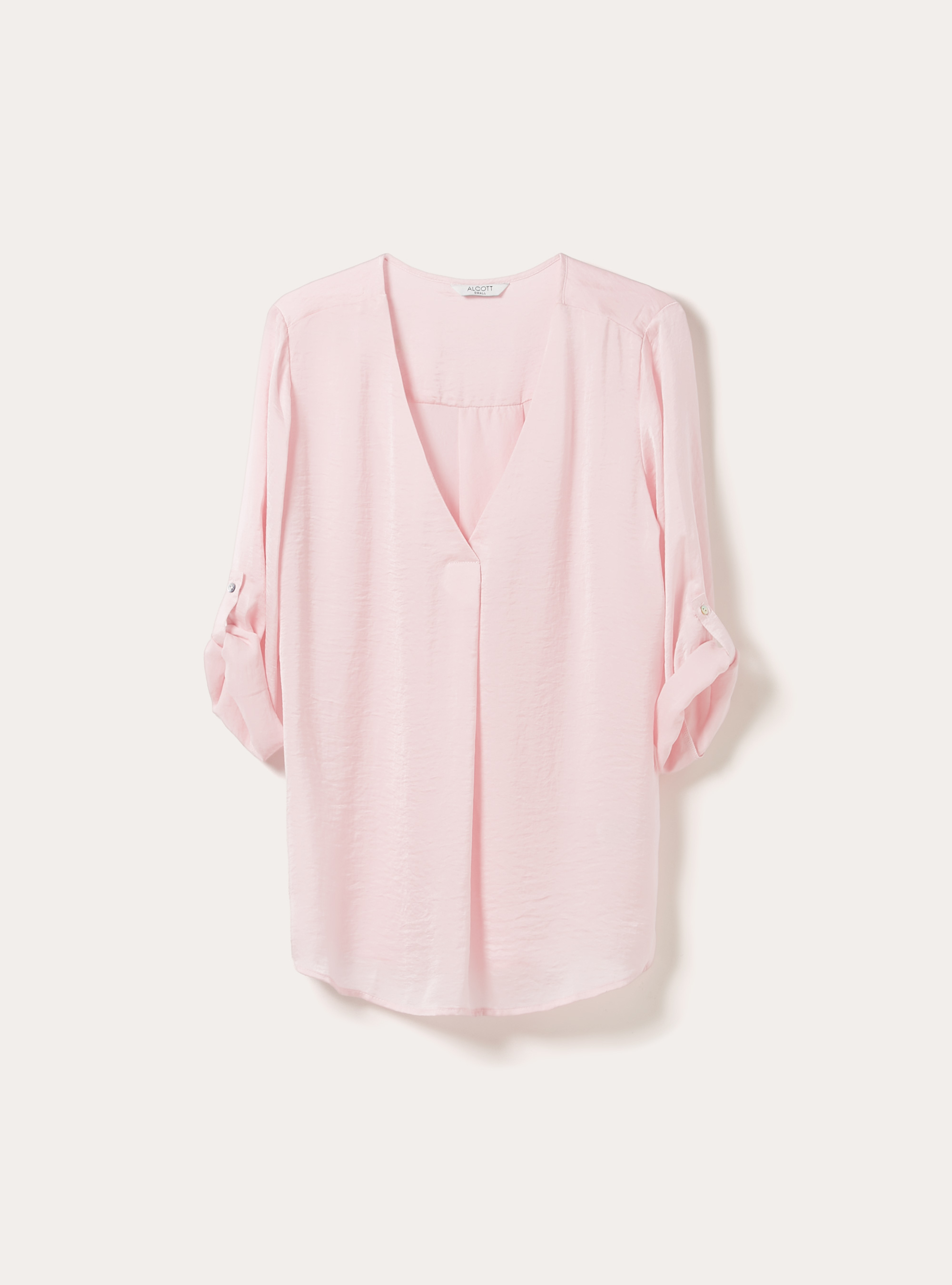 Blouse &agrave; encolure unie, PK2 PINK MEDIUM