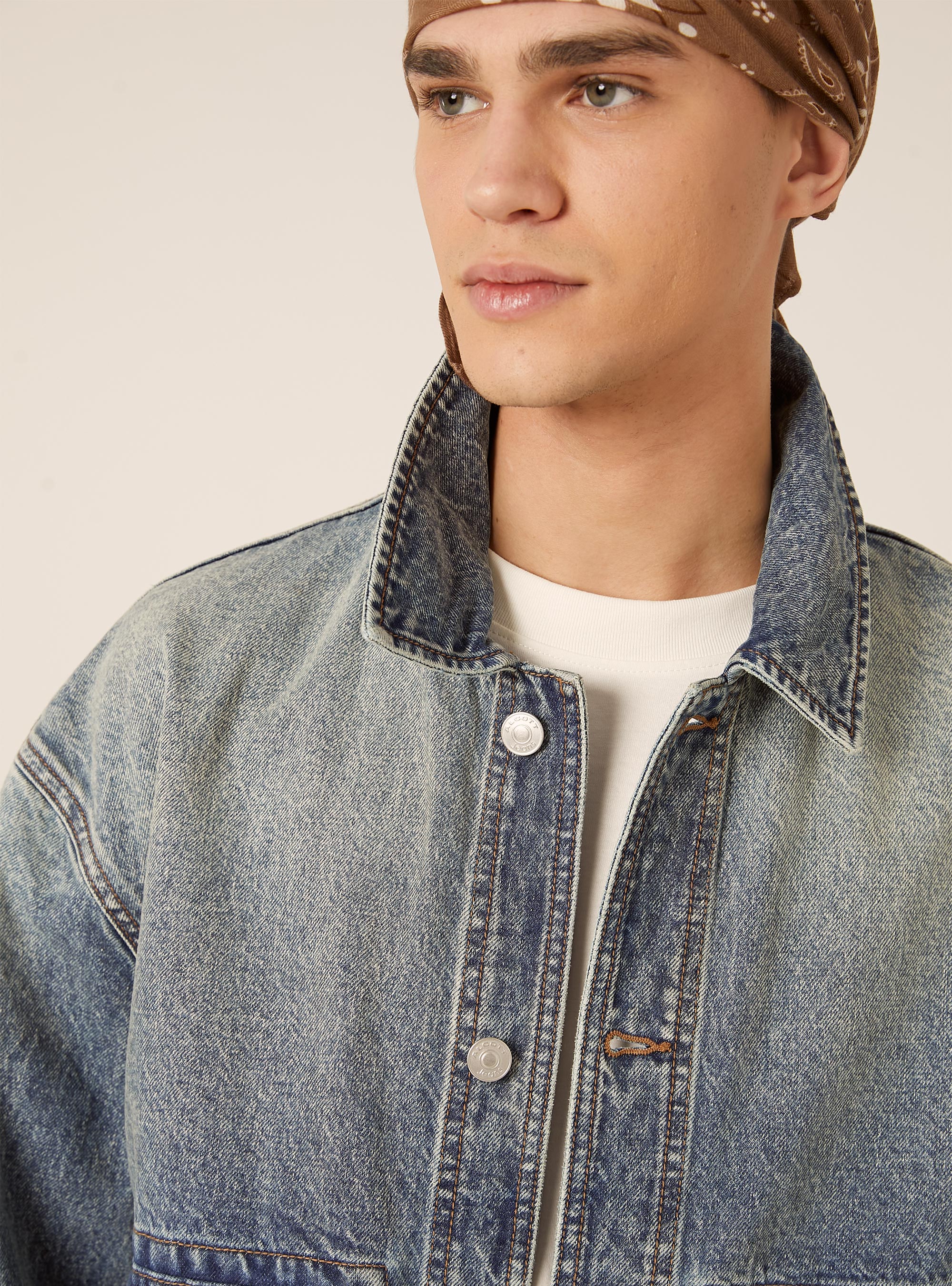 Garage wash denim jacket, D007 LIGHT AZURE