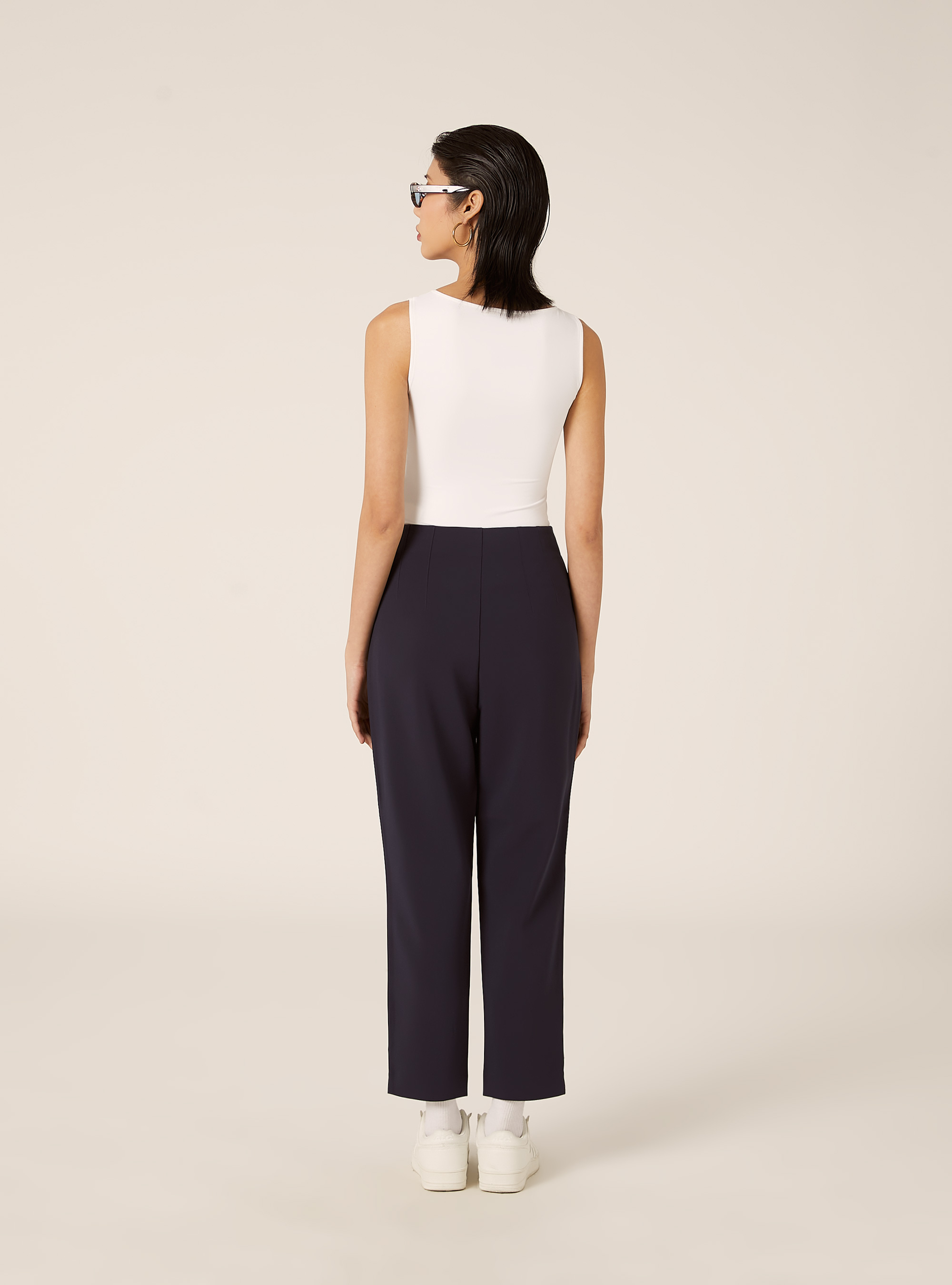 Pantalon uni &agrave; pinces, NA2 NAVY MEDIUM